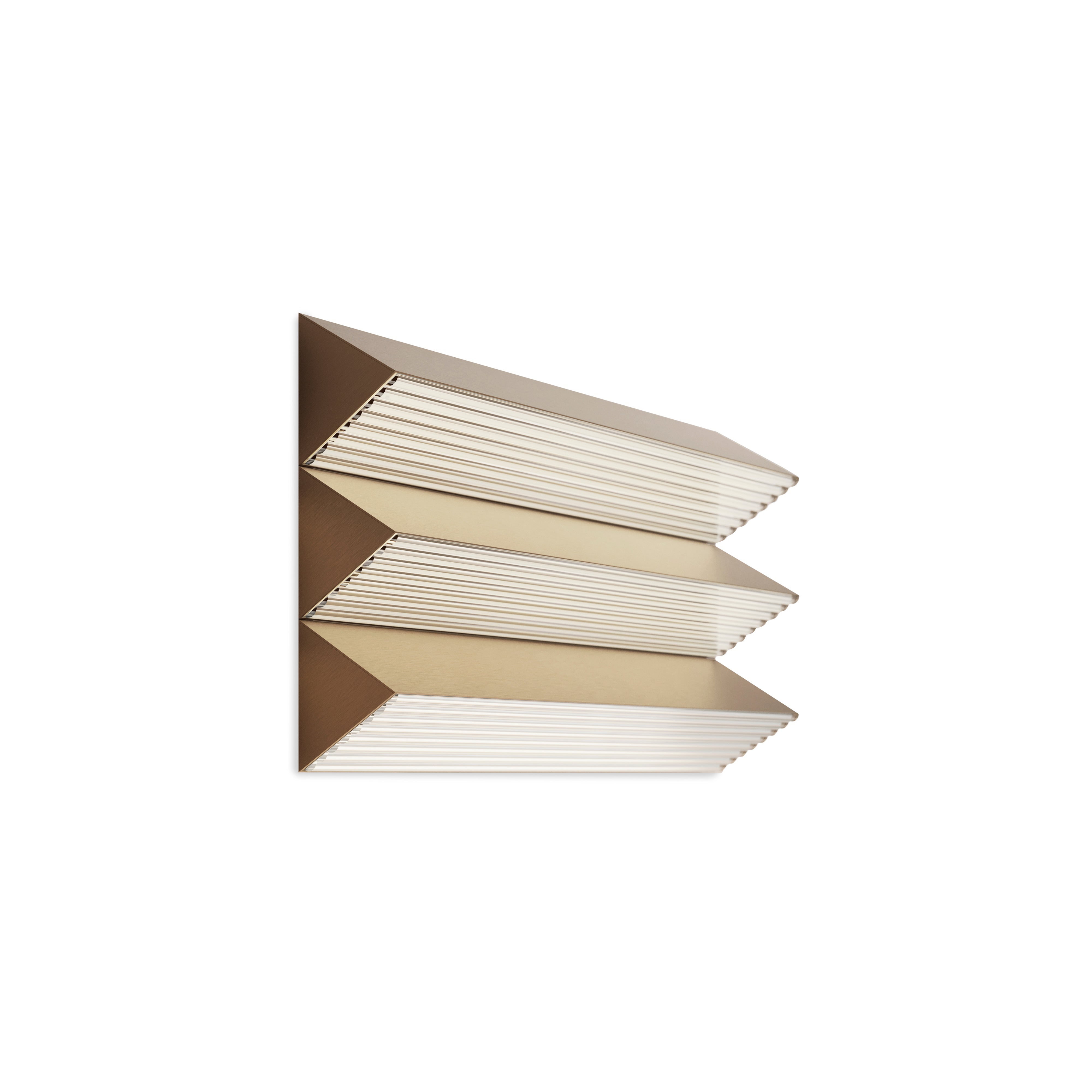 Contardi Lighting Stick Trio Wall Lamp - Satin Golden Nickel - Ribbed Plexiglass
