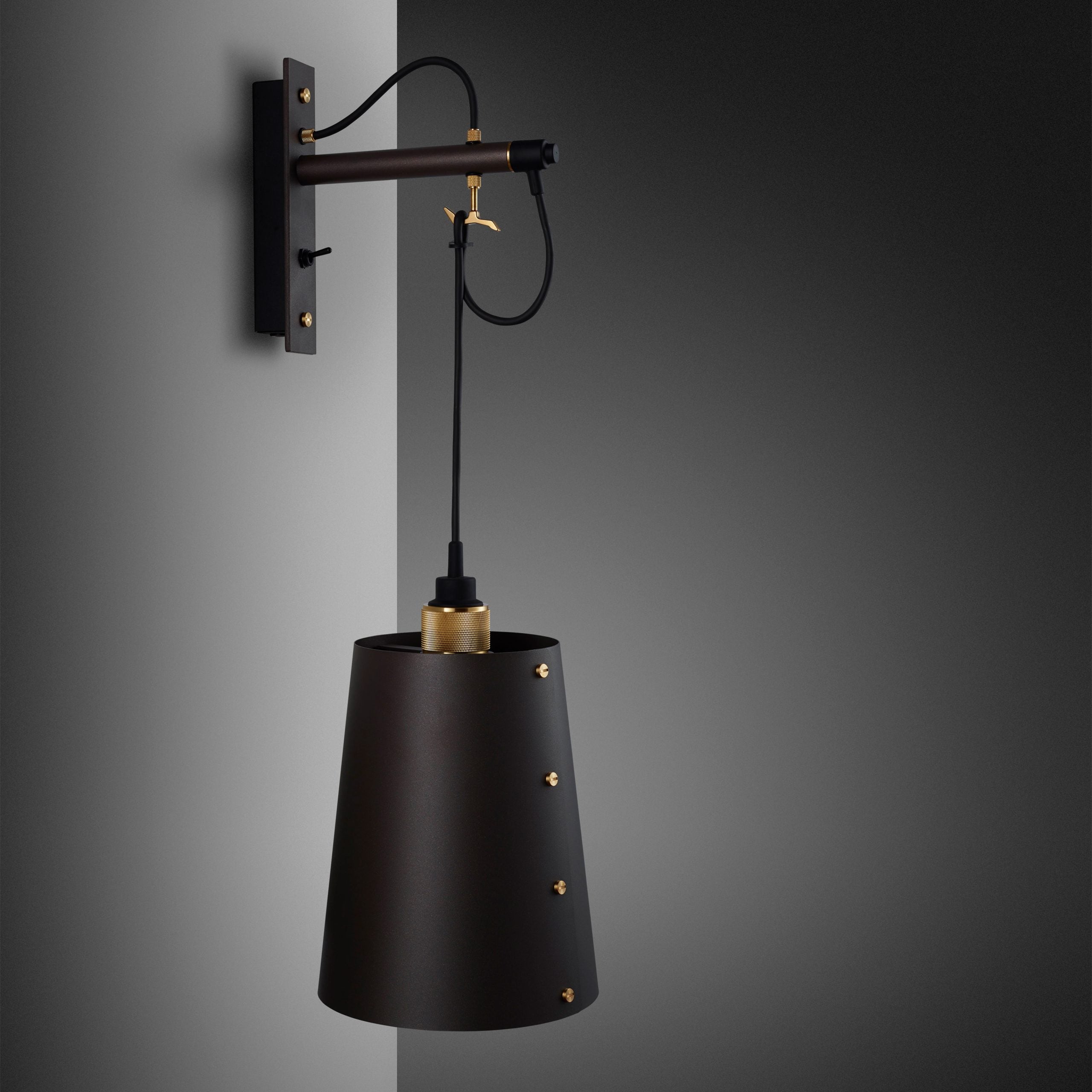 Buster & Punch Hooked Wall Light - Large - Graphite - Brass