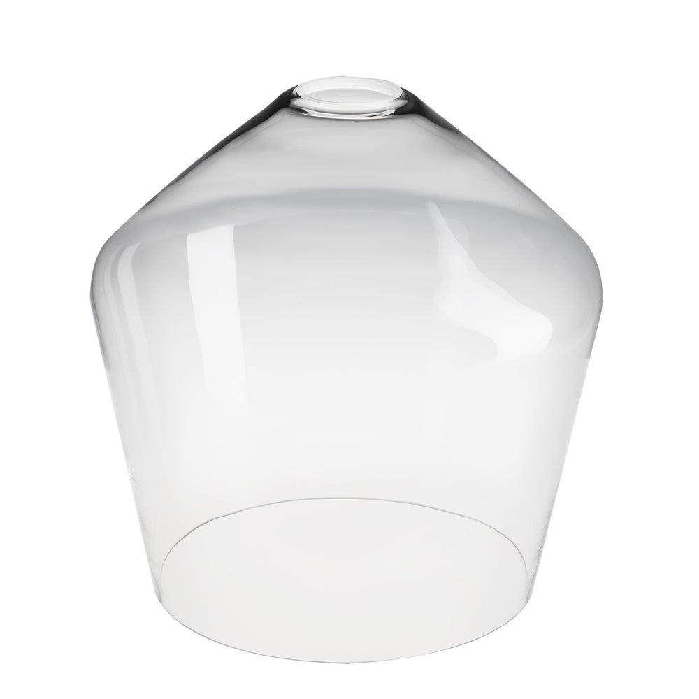 Industville - Brooklyn Glass Schoolhouse Flush Mount - Clear Glass Schoolhouse - 10 Inch - Brass Semi Flush Mount