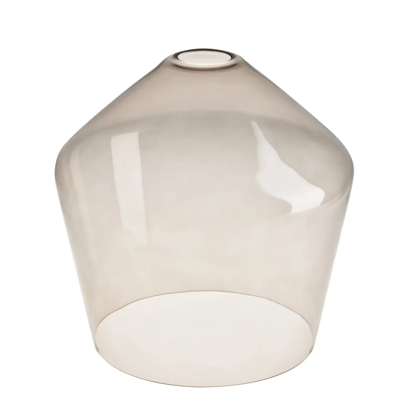 Industville Sleek Glass Schoolhouse Pendant - 10 Inch - Mocha Glass - Pewter Pendant Holder