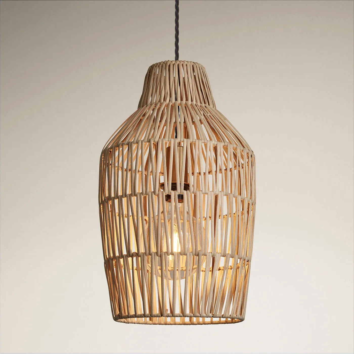 Industville Boho Rattan Ceiling Pendant Vase - 11inch -  Natural
