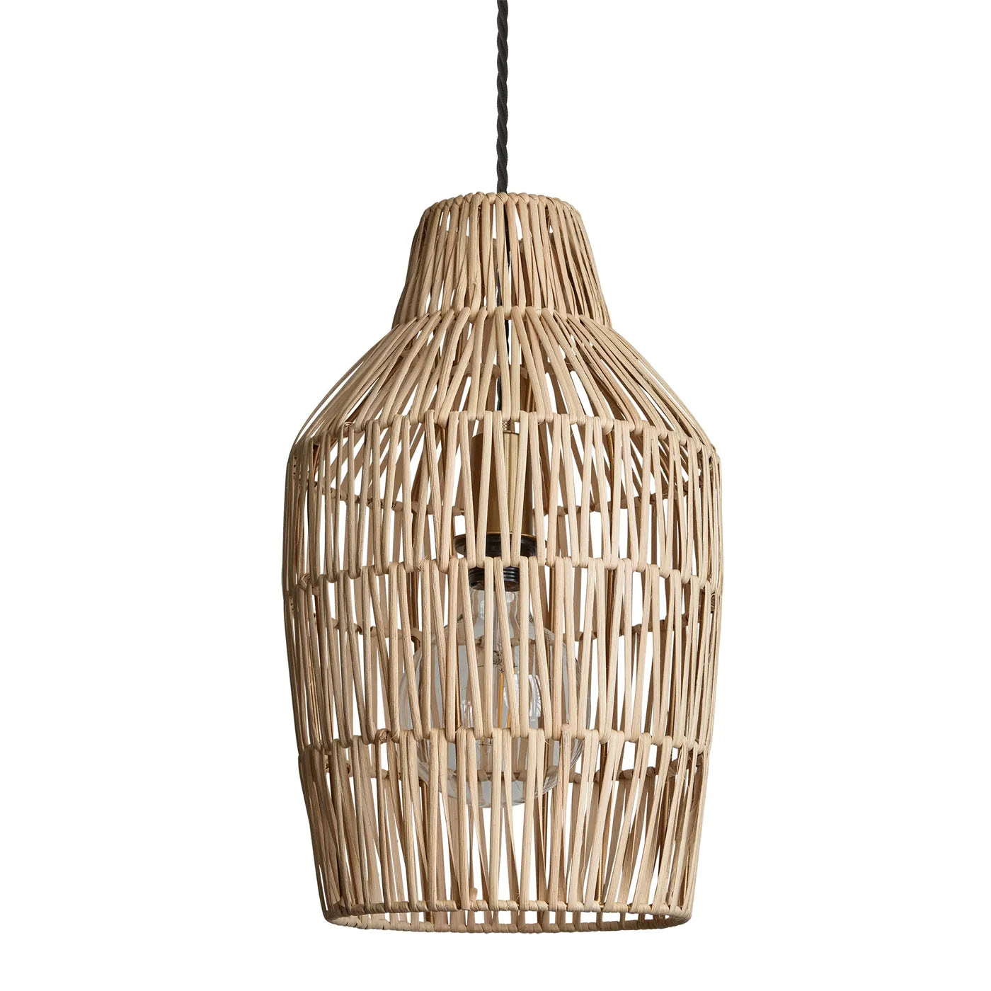 Industville Boho Rattan Ceiling Pendant Vase - 11inch - Natural
