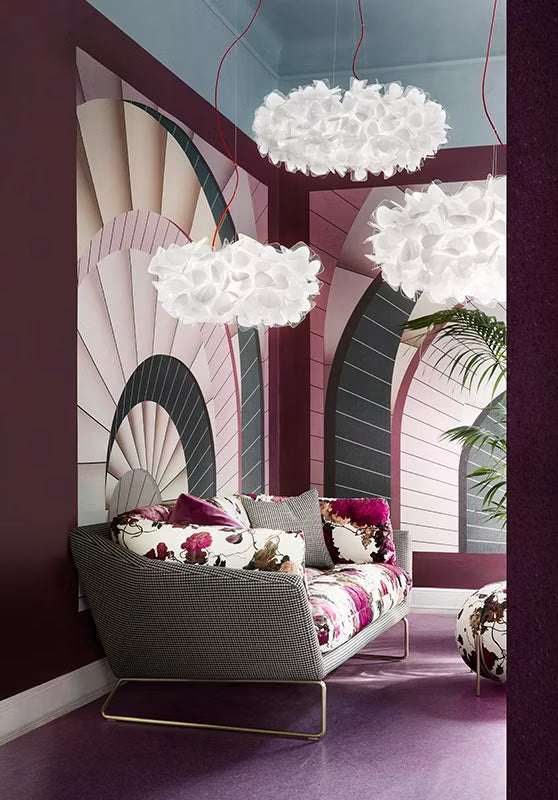 Slamp - Clizia Suspension Lamp - Small - White - Transparent Wire