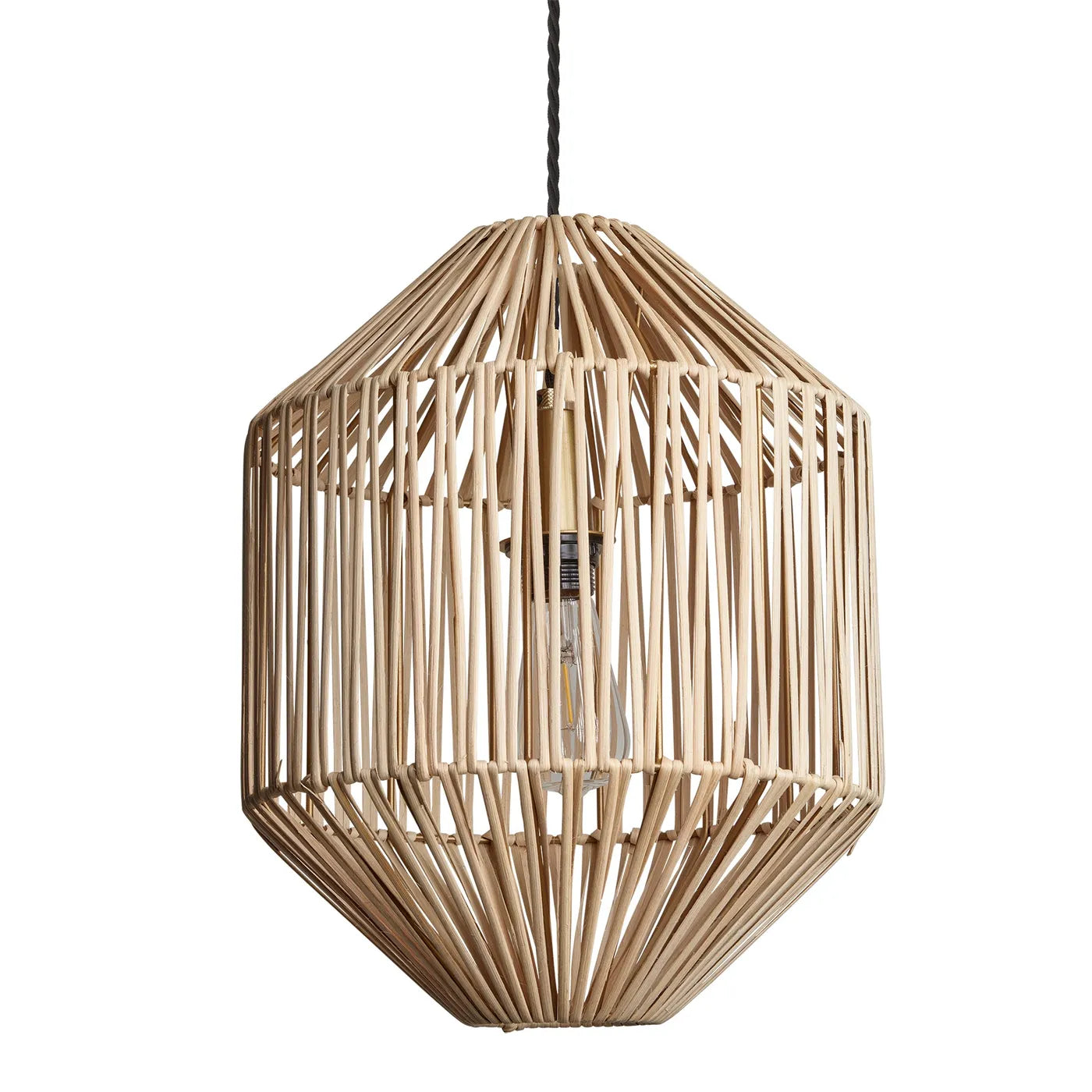Industville Boho Rattan Ceiling Pendant Diamond - 12inch - Natural