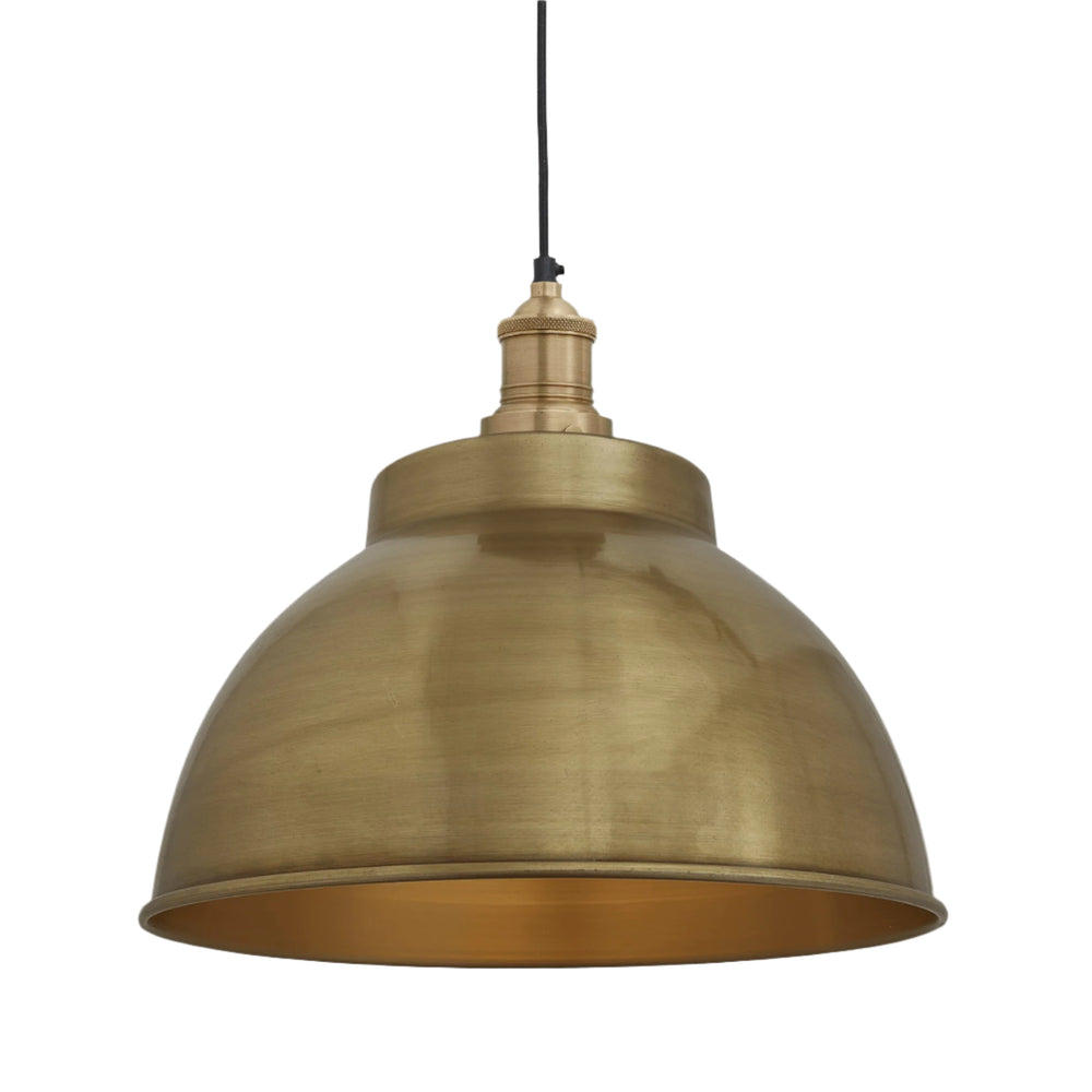 Industville - Brooklyn Dome Pendant Light - 13 Inch - Brass Shade - Brass Pendant Holder