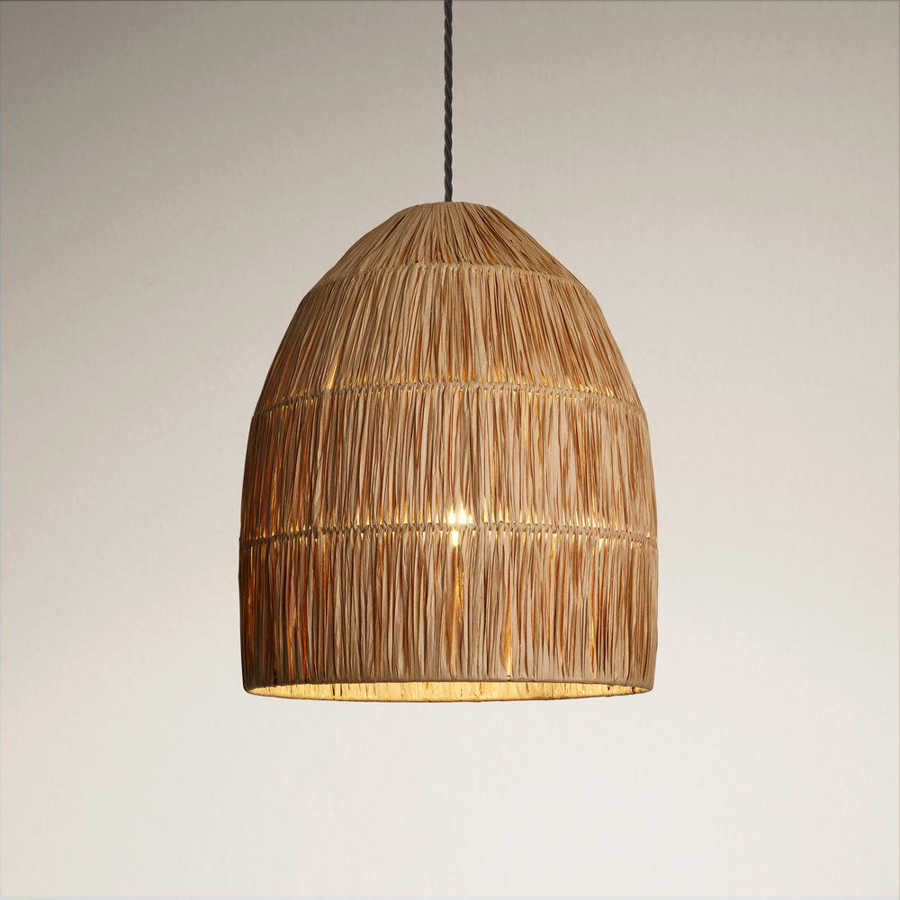 Industville - Raffia Ceiling Pendant Light - Bell - 13" Medium