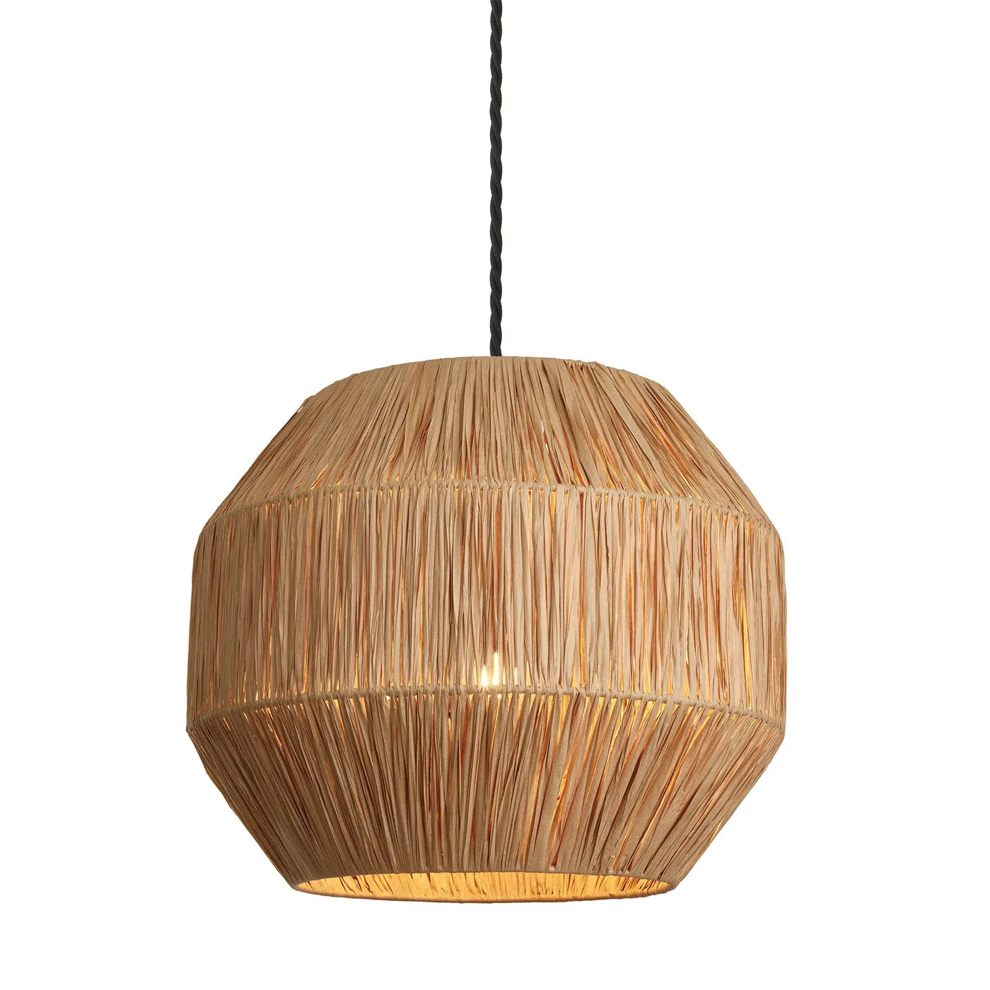 Industville Raffia Ceiling Pendant Globe - 16Inch - Natural
