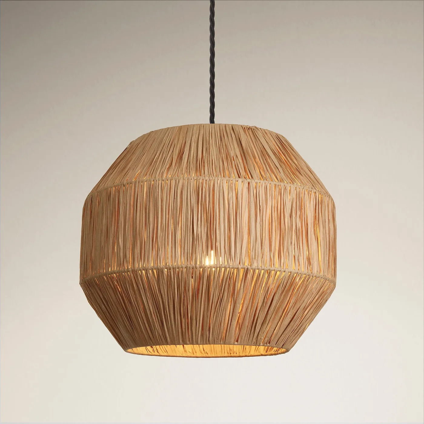 Industville Raffia Ceiling Pendant Globe - 16Inch - Natural