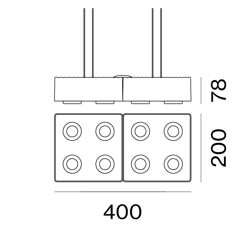 AGO Lighting Domino Pendant Double Light - Burgundy