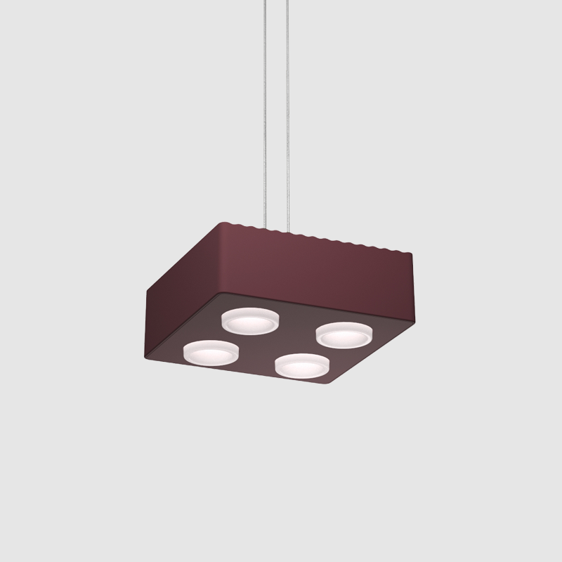 AGO Lighting Domino Pendant Single Light - Burgundy