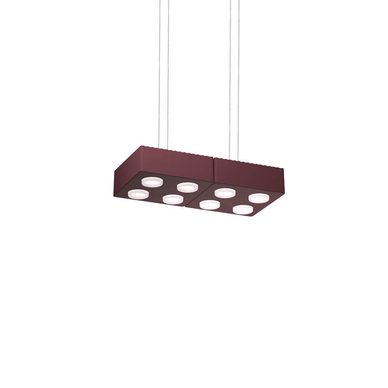 AGO Lighting Domino Pendant Quad Light - Burgundy