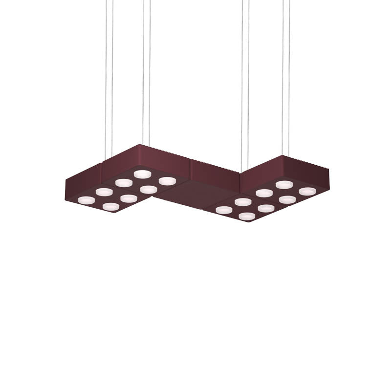 AGO Lighting Domino Pendant Quintet Light - Burgundy