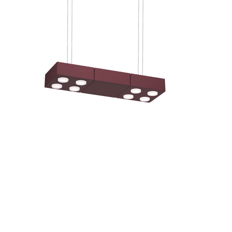 AGO Lighting Domino Pendant Triple Light - Burgundy
