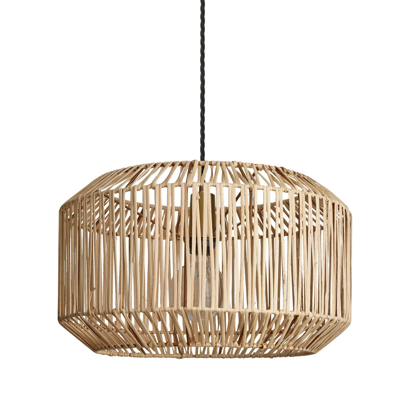 Industville Boho Rattan Ceiling Pendant Drum - 18Inch - Natural