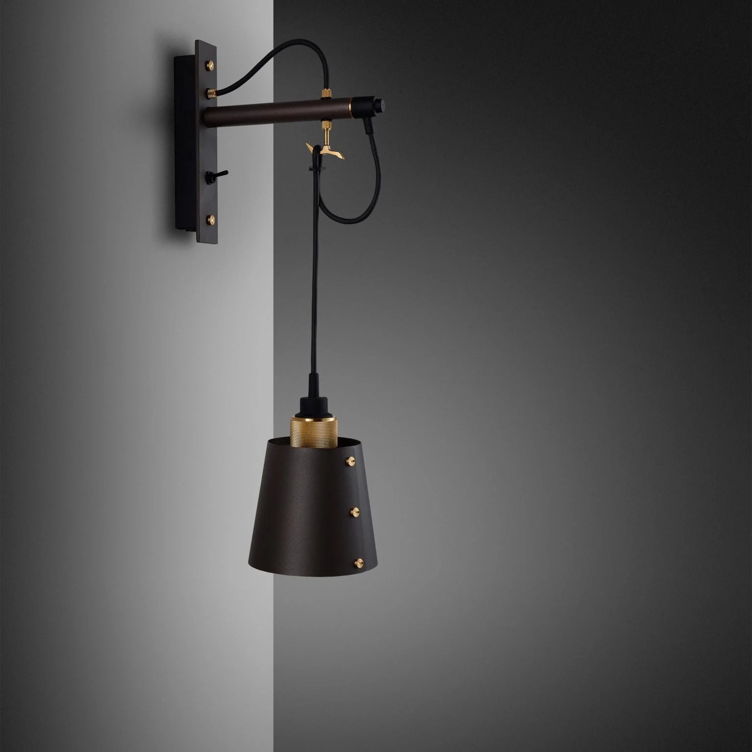Buster & Punch Hooked Wall Light - Small - Graphite - Brass