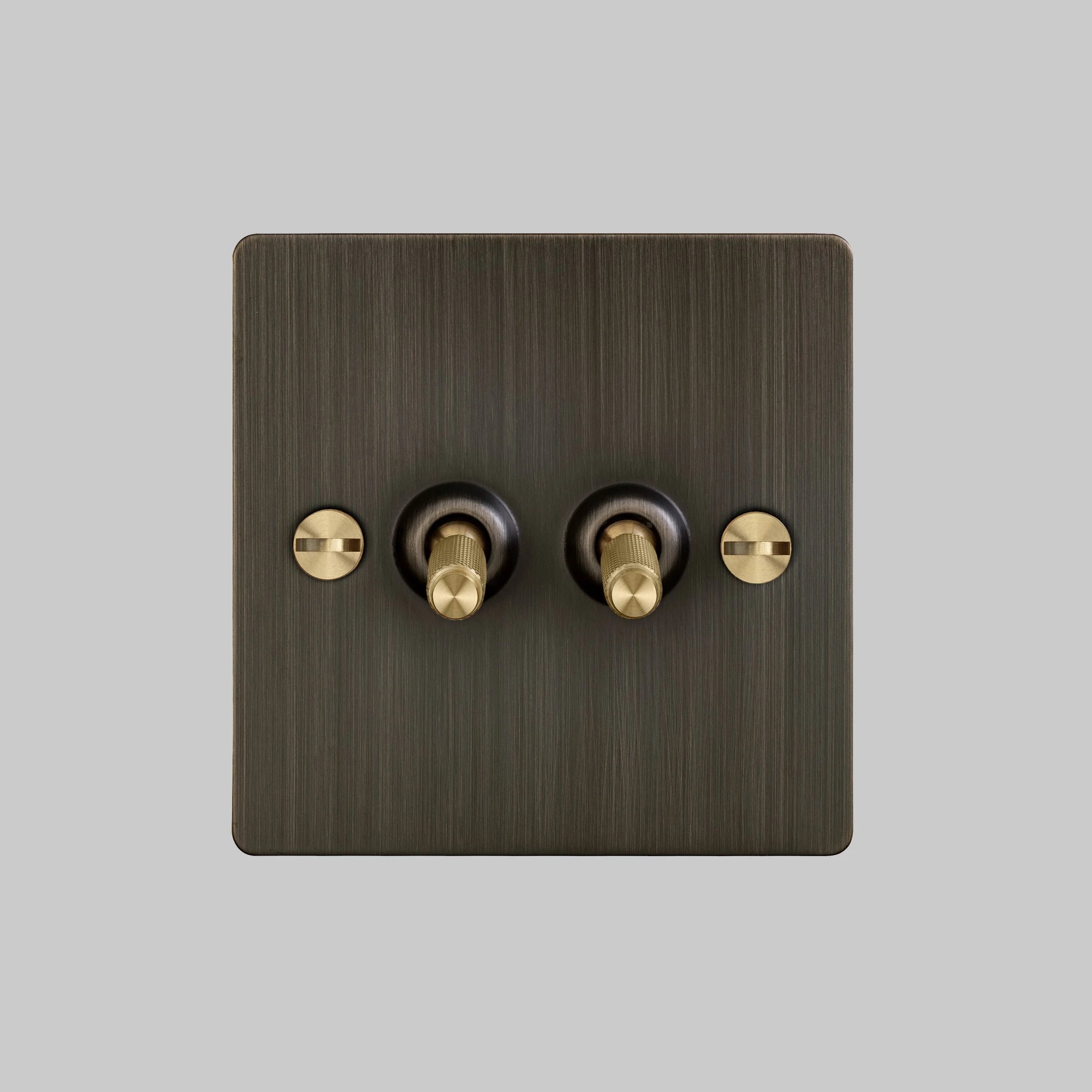 Buster & Punch 2G Toggle Switch - Smoked Bronze Plate - Brass Screws