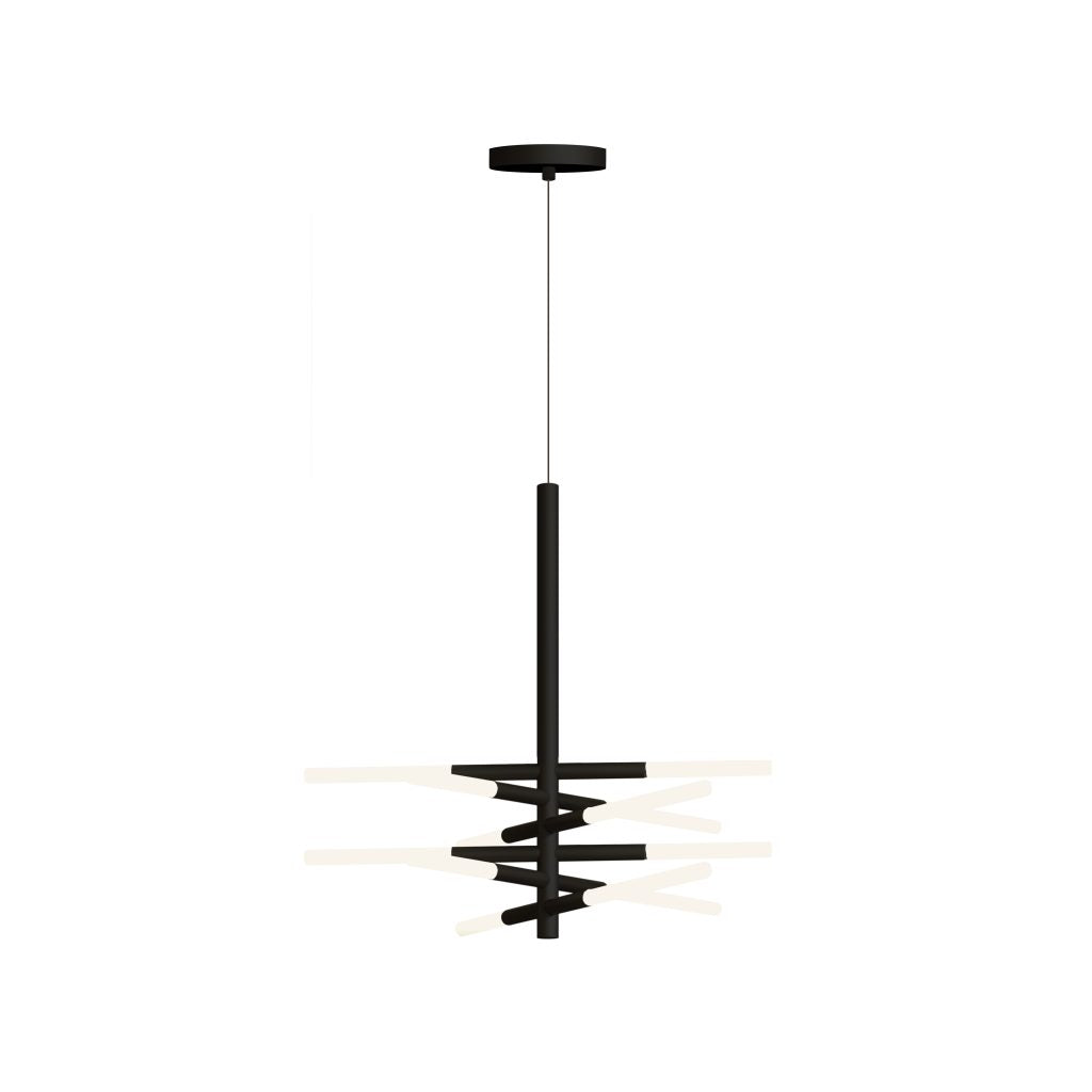 Contardi Lighting Bianca SO Double Suspension Lamp - Matt black silk lacquered