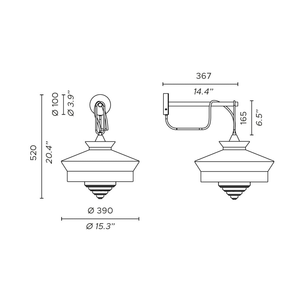 Contardi Lighting Calypso AP Wall Lamp - Antigua - Satin Brass Ring Finish - Sale & Pepe