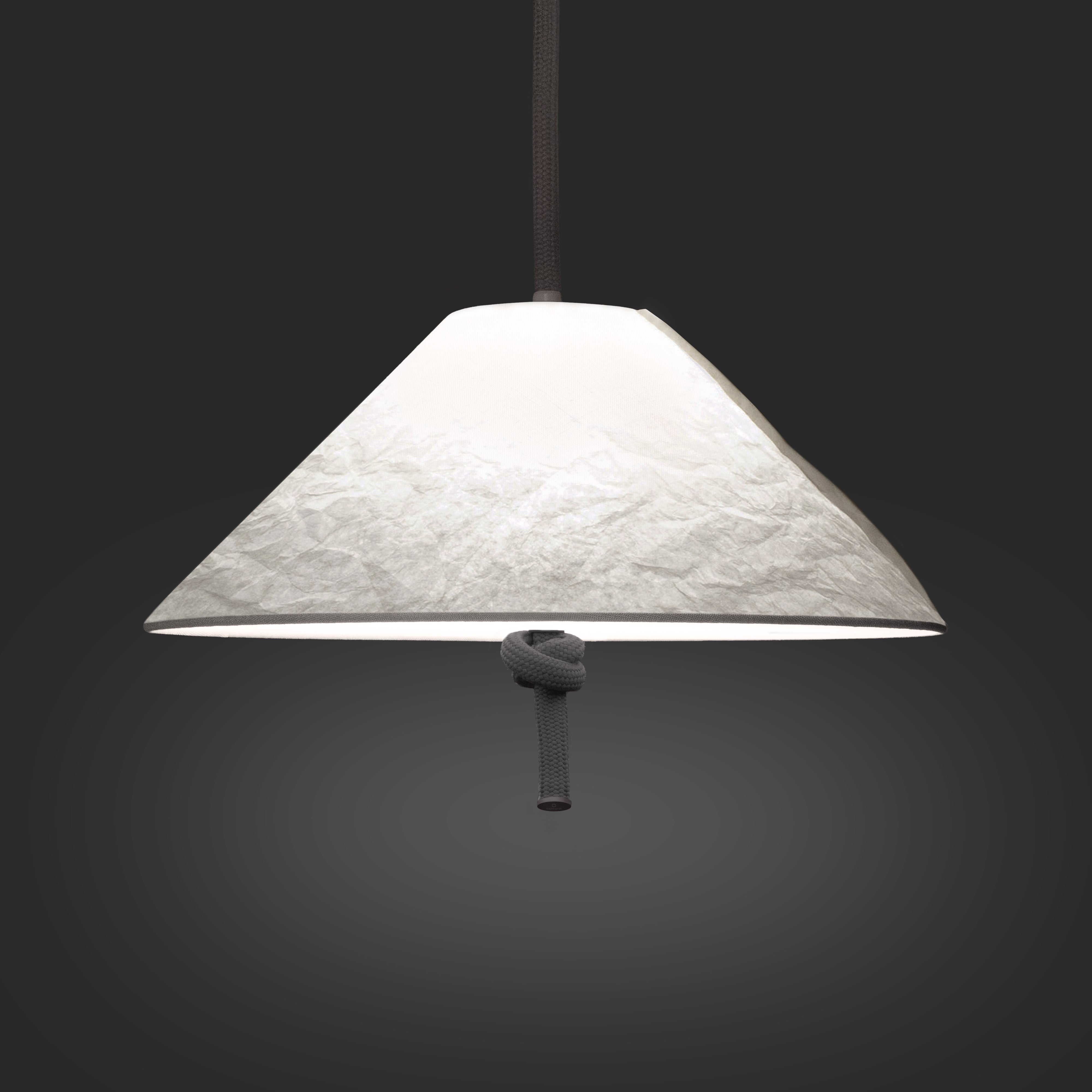 Contardi Hat Suspension Lamp Large - Tyvek Shade - Graphite Gray Cable