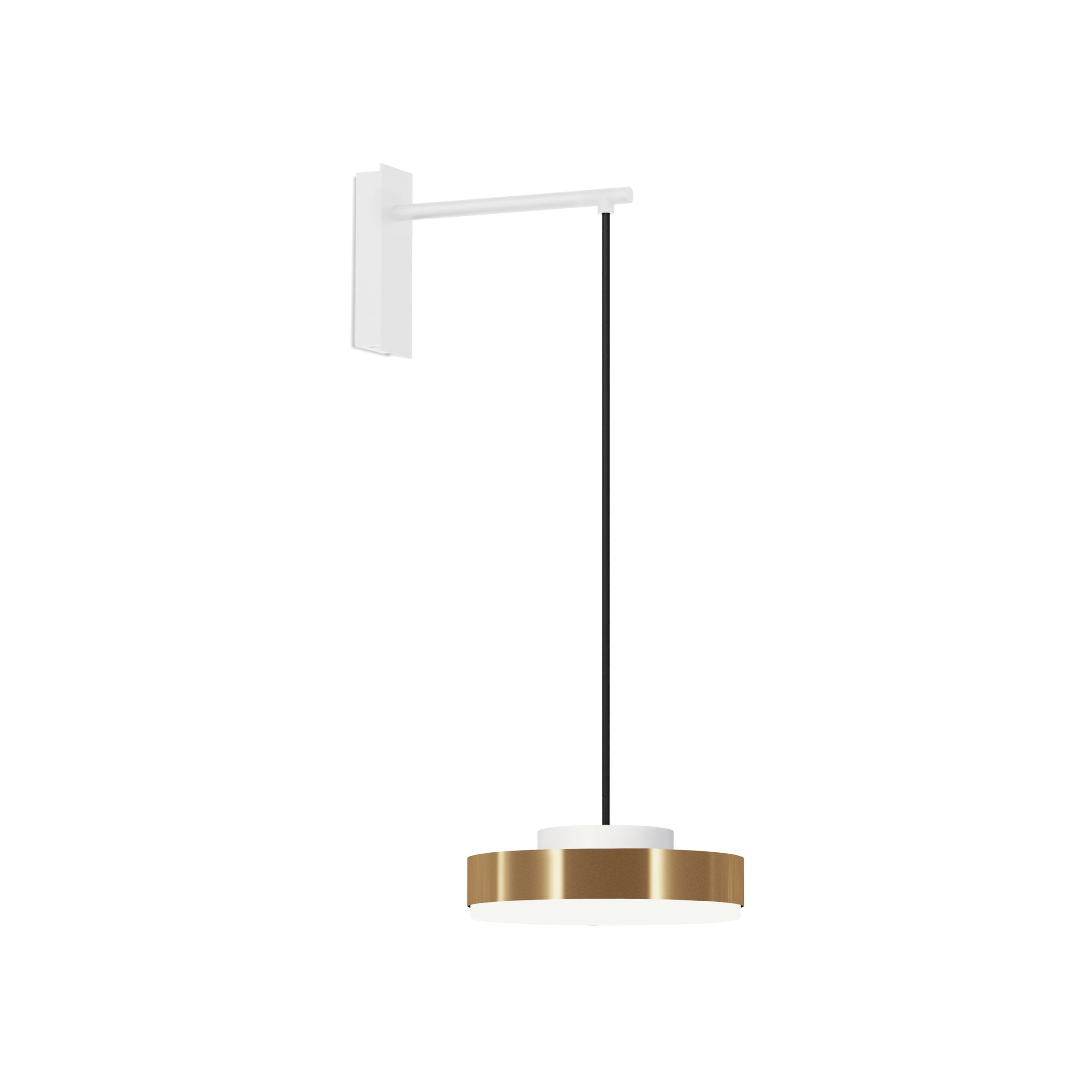 Contardi Lighting Discus Wall Lamp - Matt White Silk Lacquered Brushed Bronze-Nickel - Small