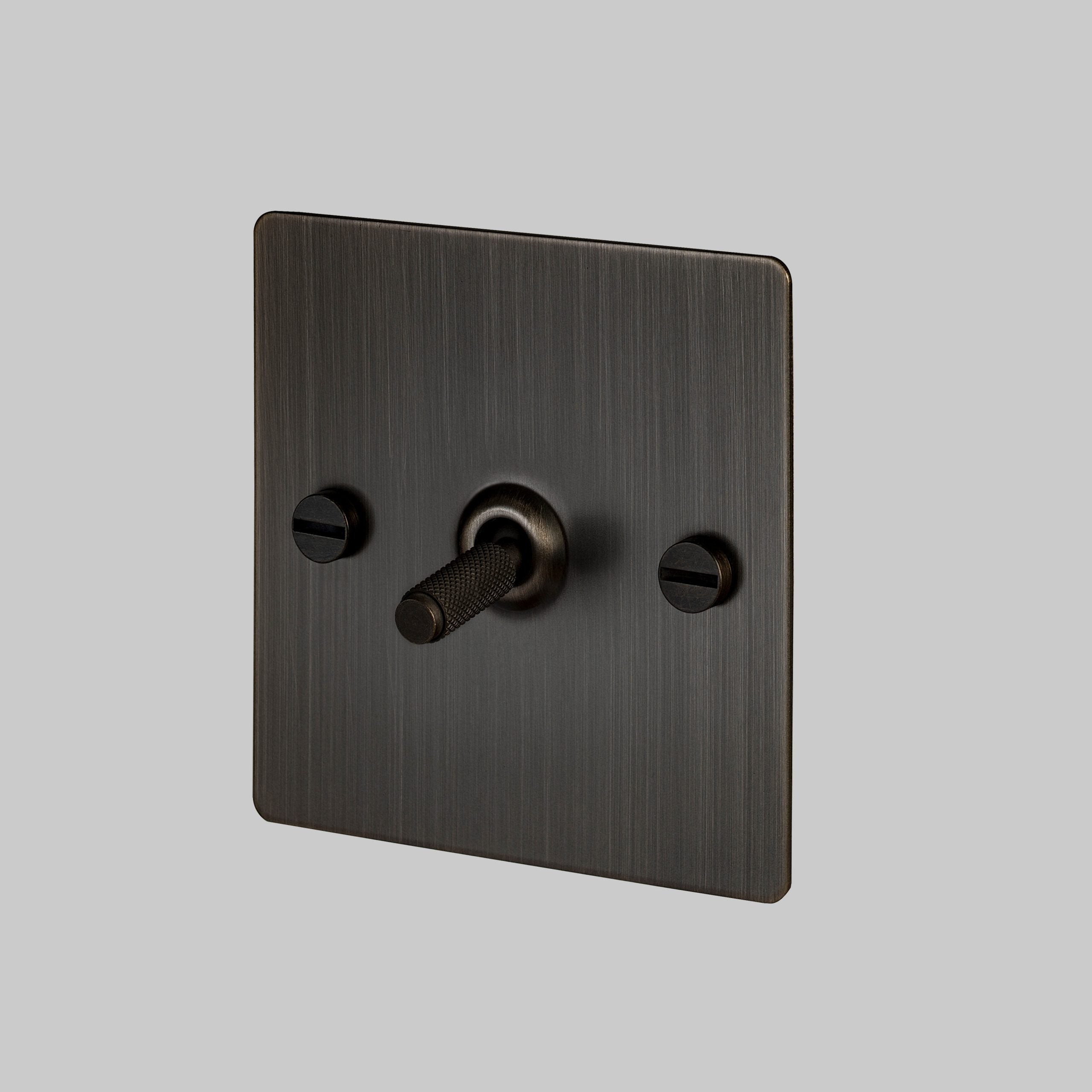 Buster & Punch 1G Intermediate Toggle Switch - Smoked Bronze Plate - Smoked Bronze Screws