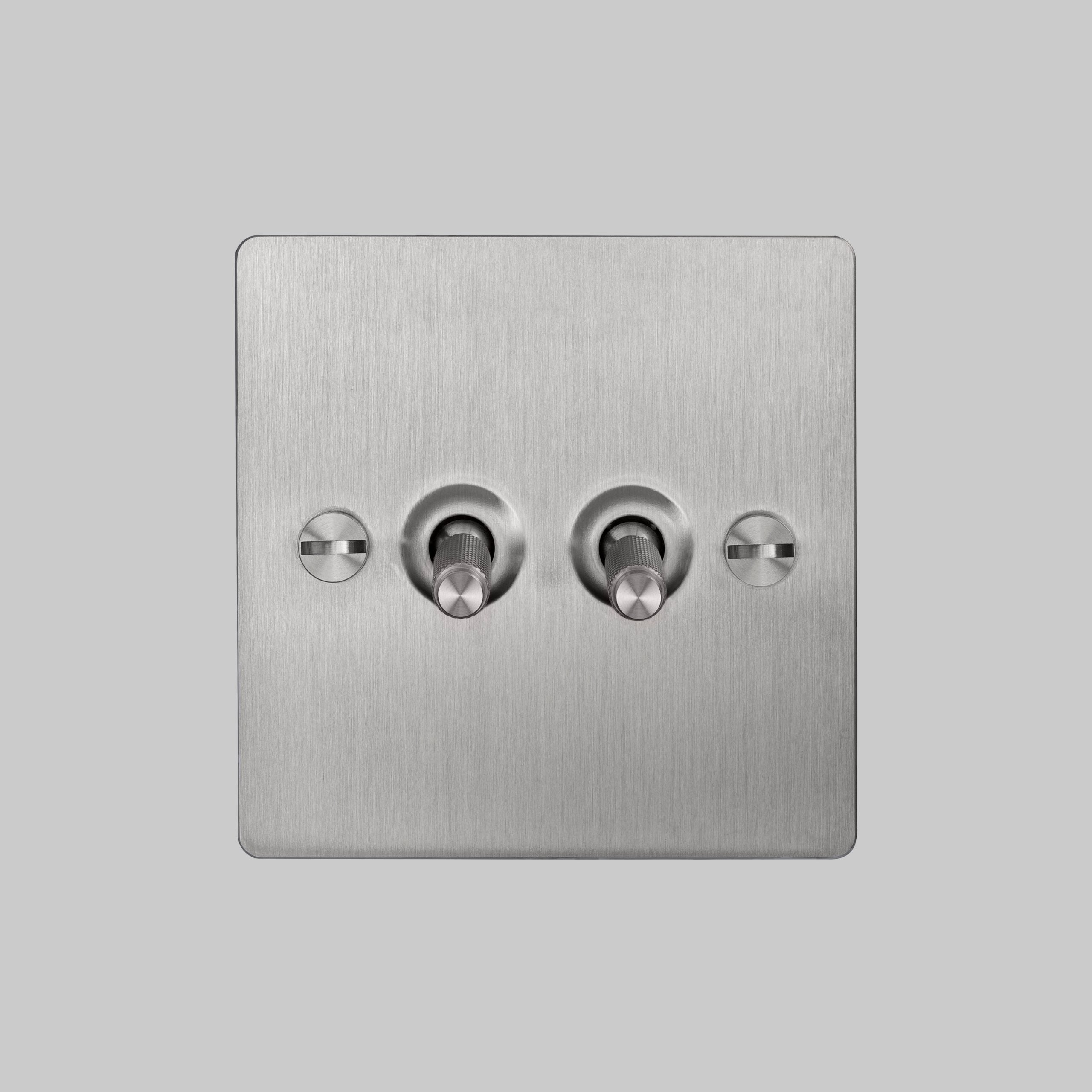 Buster & Punch 2G Toggle Switch - Steel Plate - Steel Screws