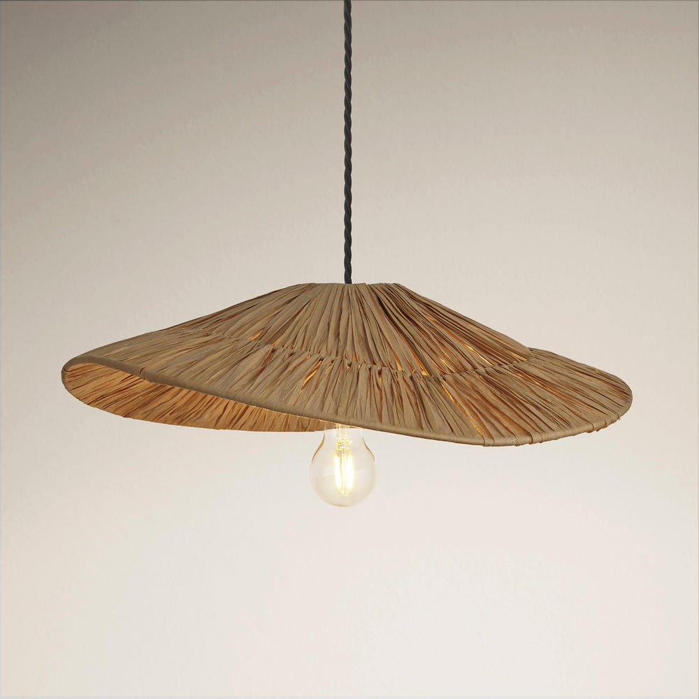 Industville - Raffia Ceiling Pendant Light - Hat - 20" Medium