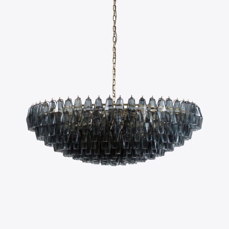 Pure White Lines Smoke Sorrento Chandelier