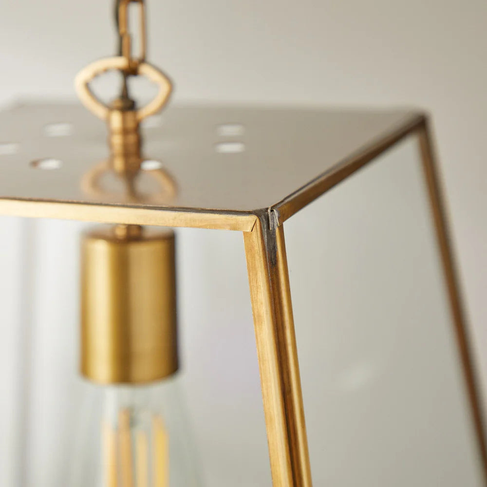 Pooky Larger Luxor Lantern in Brass and Clear Glass