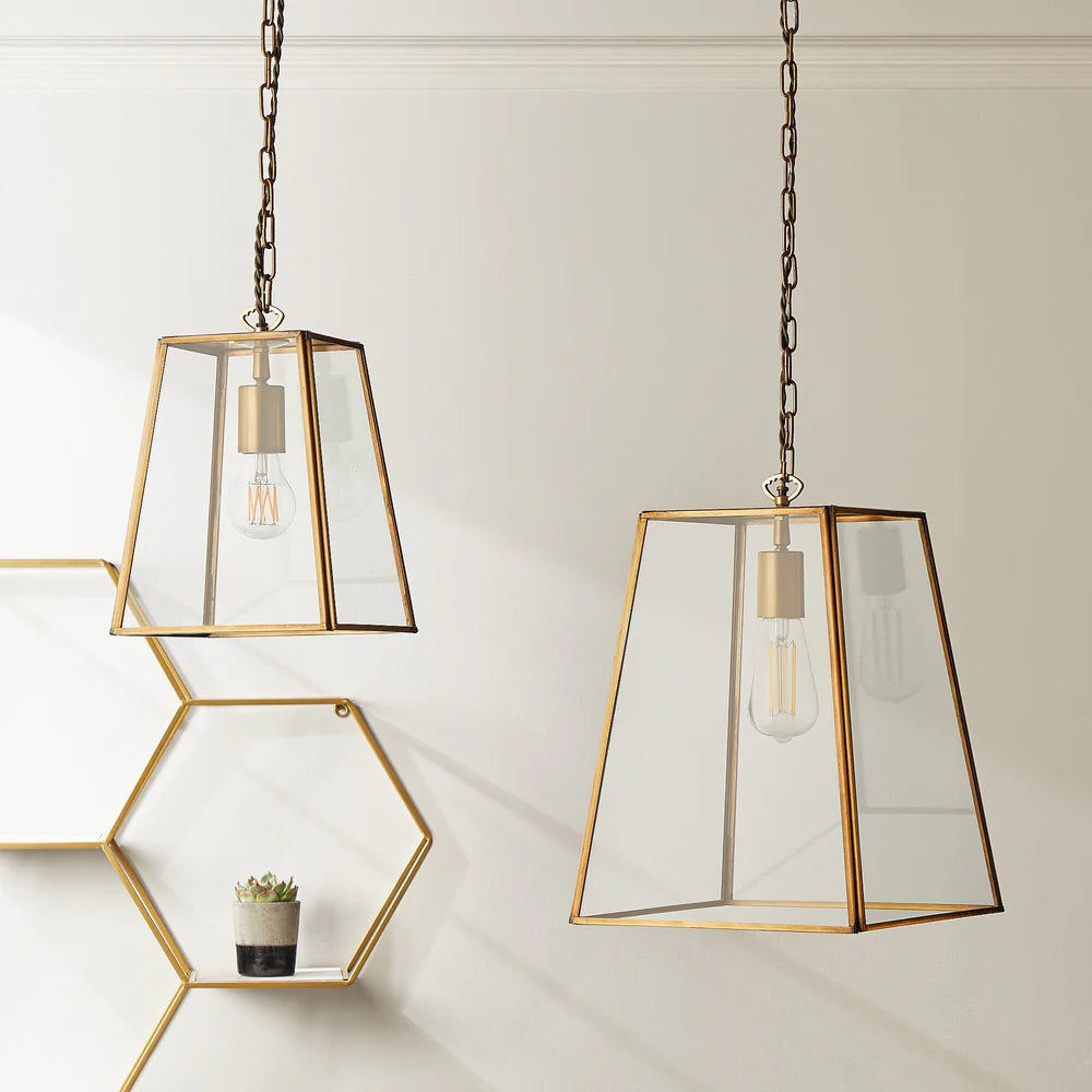 Pooky Larger Luxor Lantern in Brass and Clear Glass