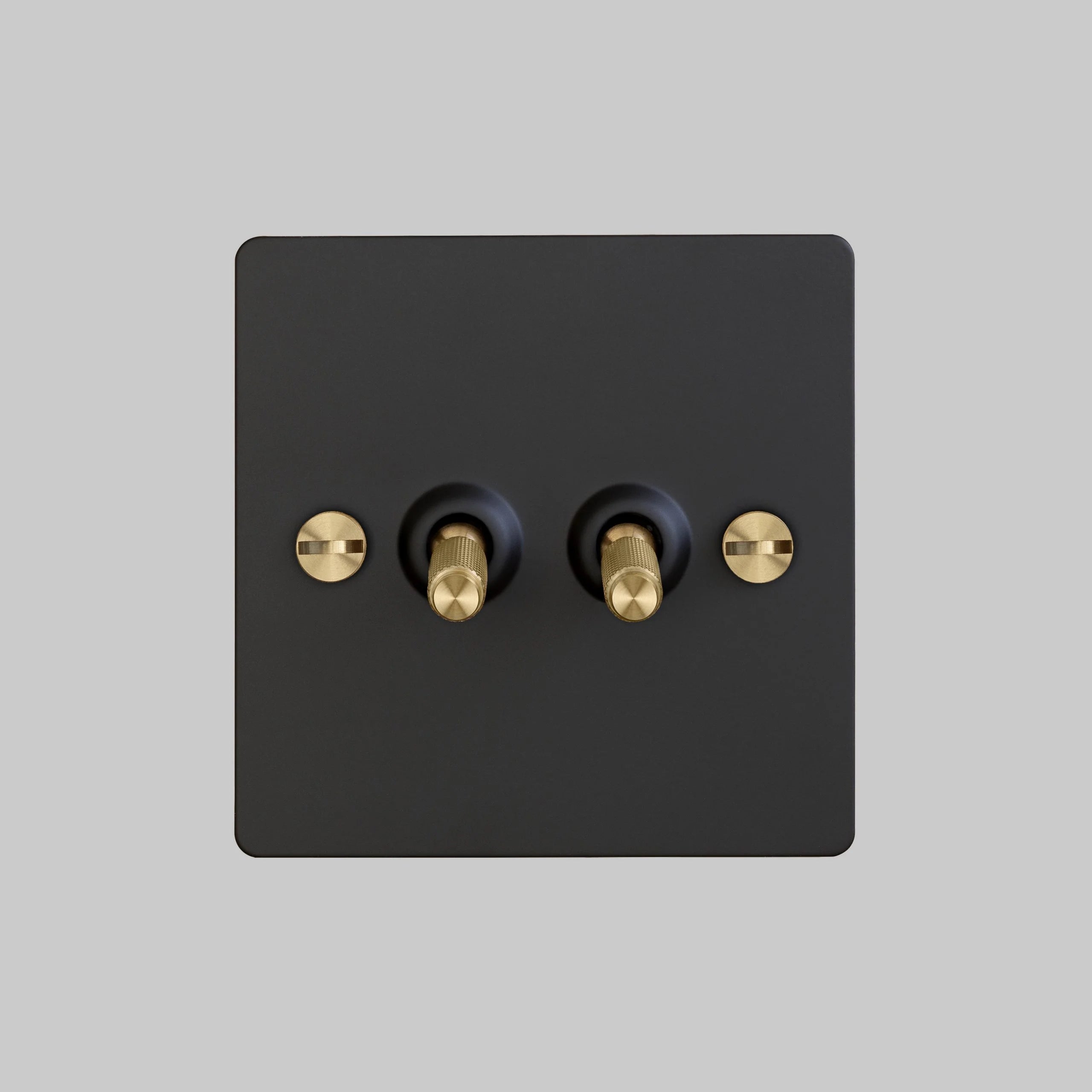 Buster & Punch 2G Toggle Switch - Black Plate - Brass Screws