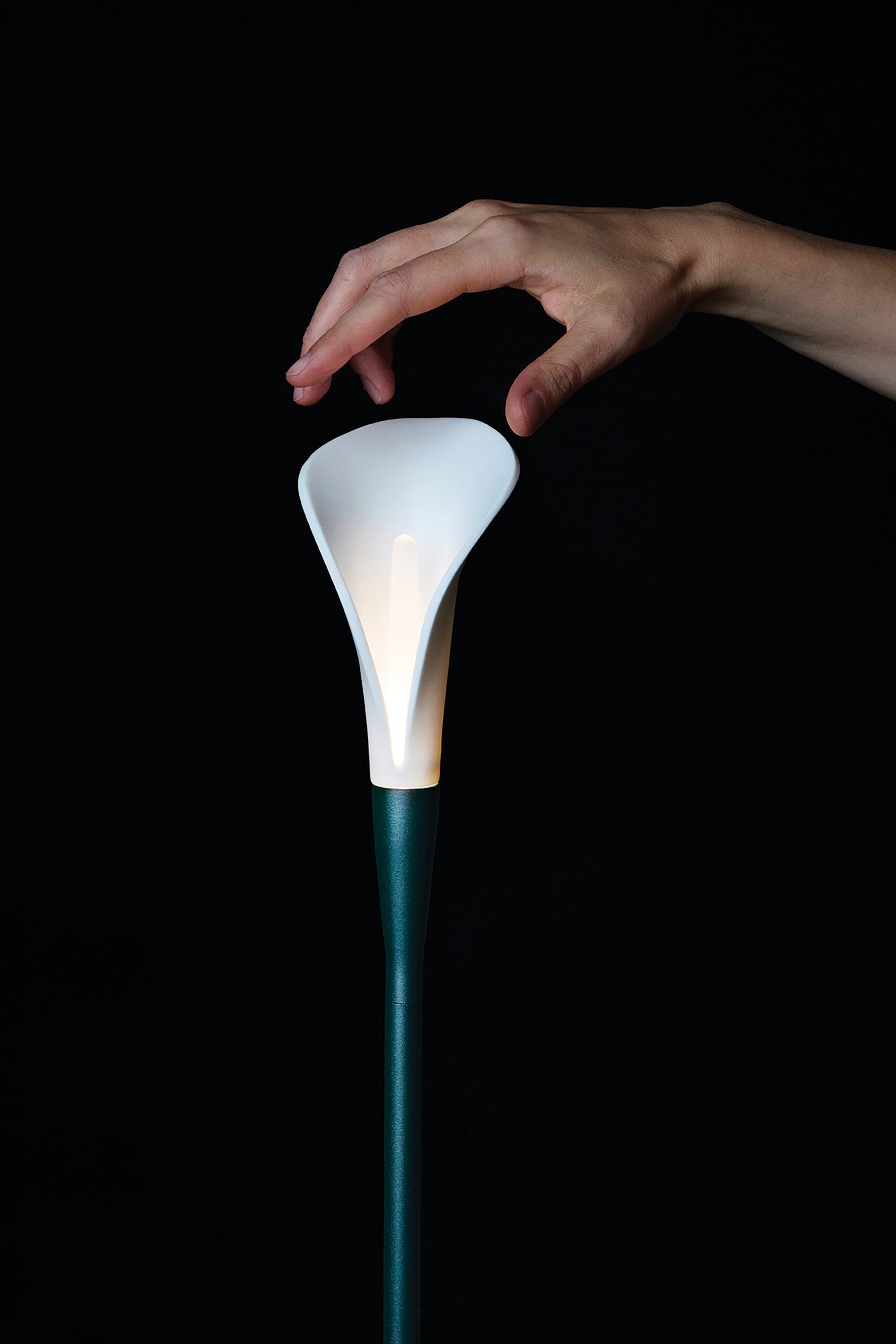 Contardi Bloom Outdoor Lamp Long - White silicon Diffuser - Dark green Frame