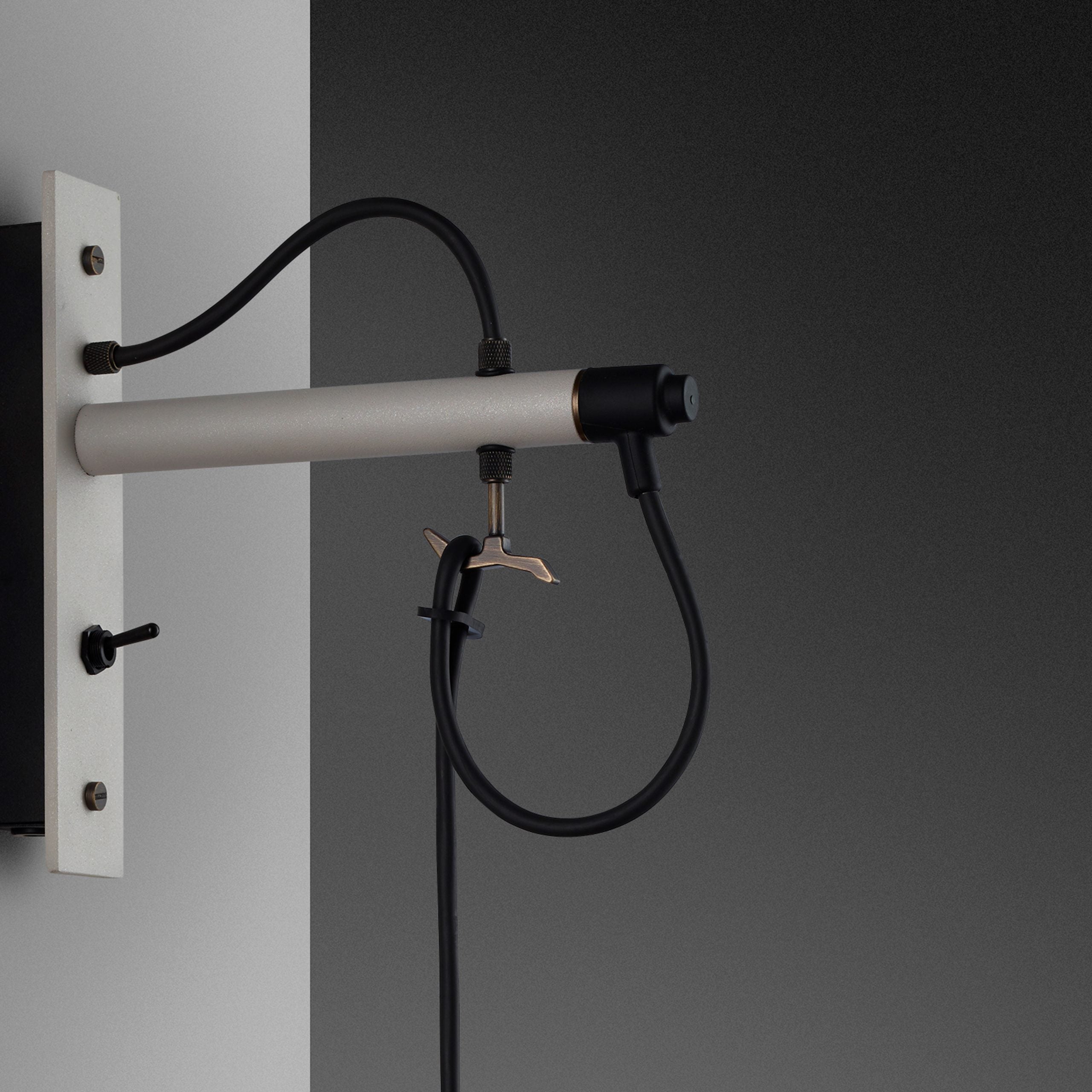 Buster & Punch Hooked Wall Light - Small - Stone - Smoked Bronze