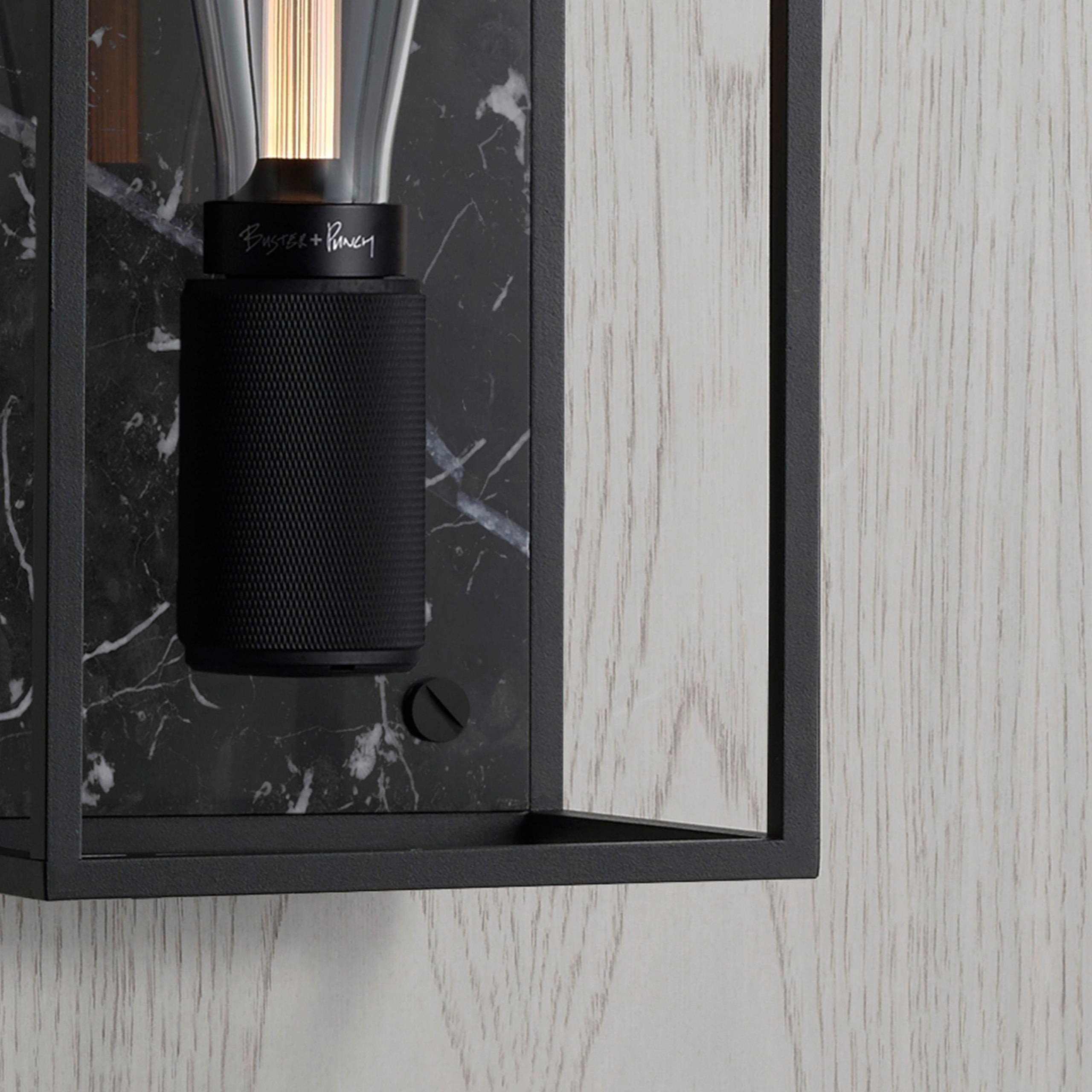 Buster & Punch Caged Wall Light - Medium - Black Marble