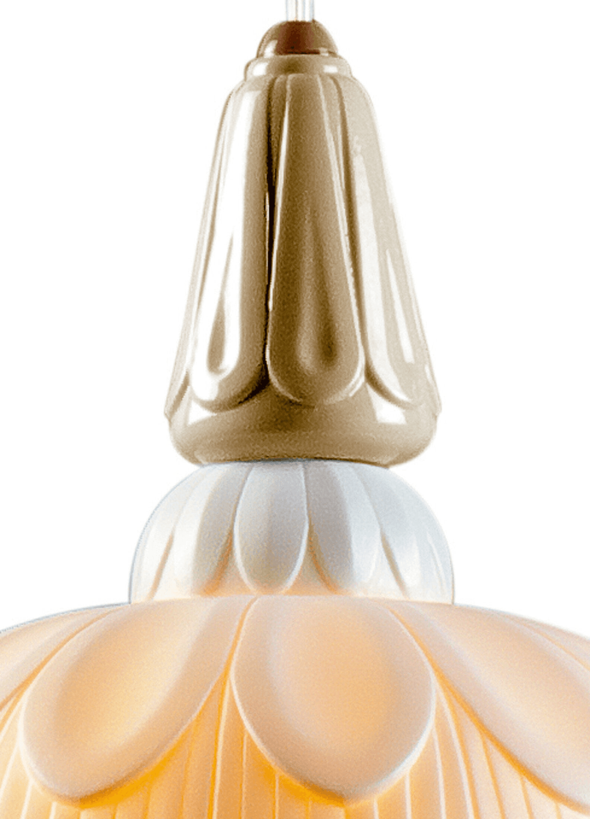 Lladró - Ivy and Seed Single Pendant Light - Spices detailed top view showcasing elegant porcelain design.