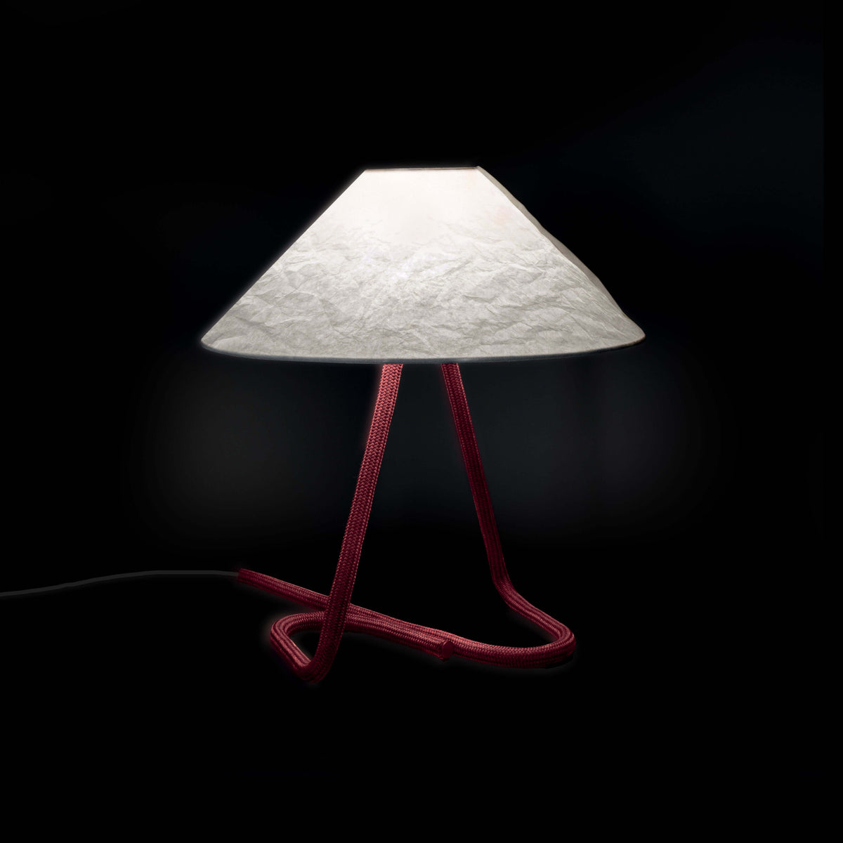 Contardi Hat Table Lamp - Tyvek Diffuser - Japanese Red Rope Frame