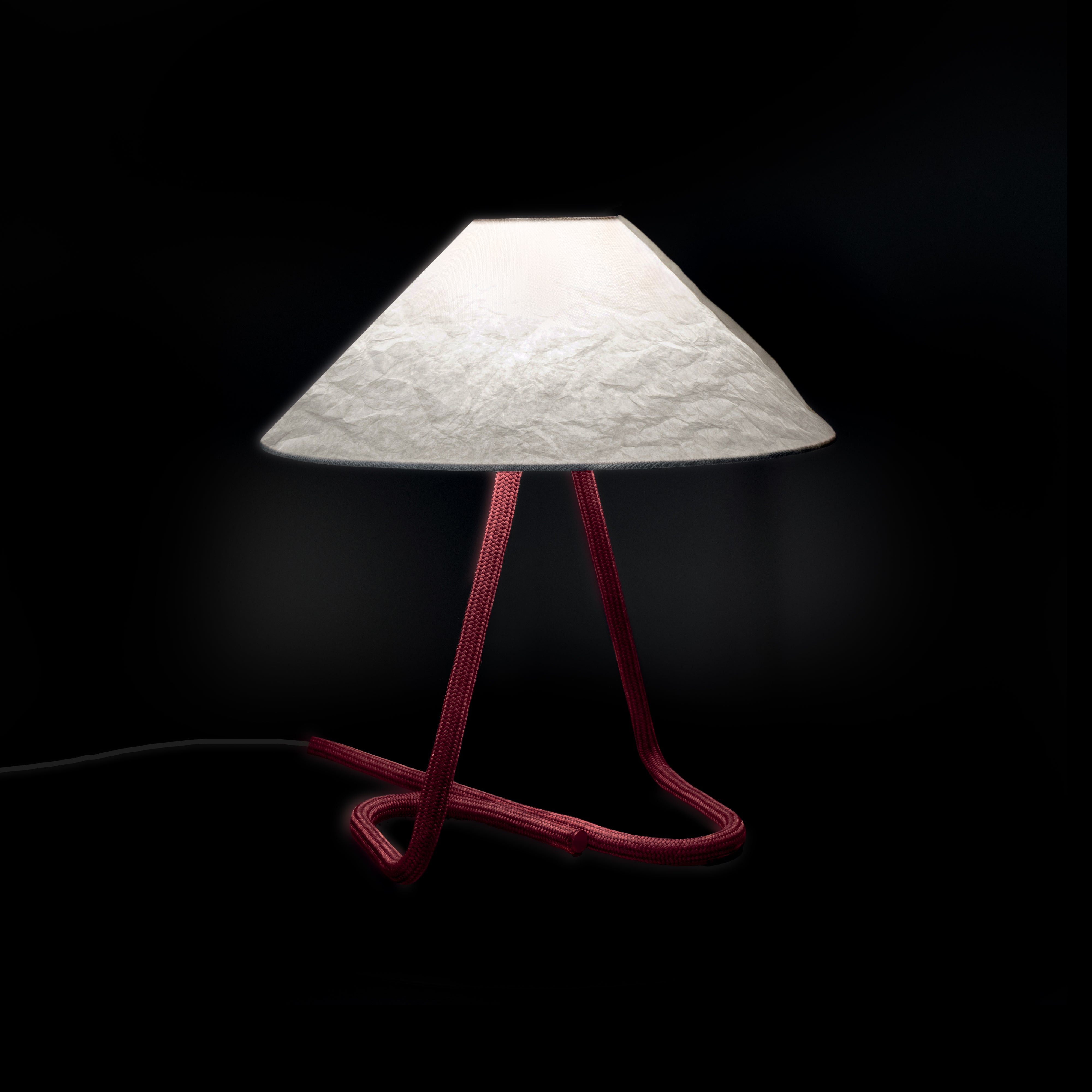 Contardi Hat Table Lamp - Tyvek Diffuser - Japanese Red Rope Frame