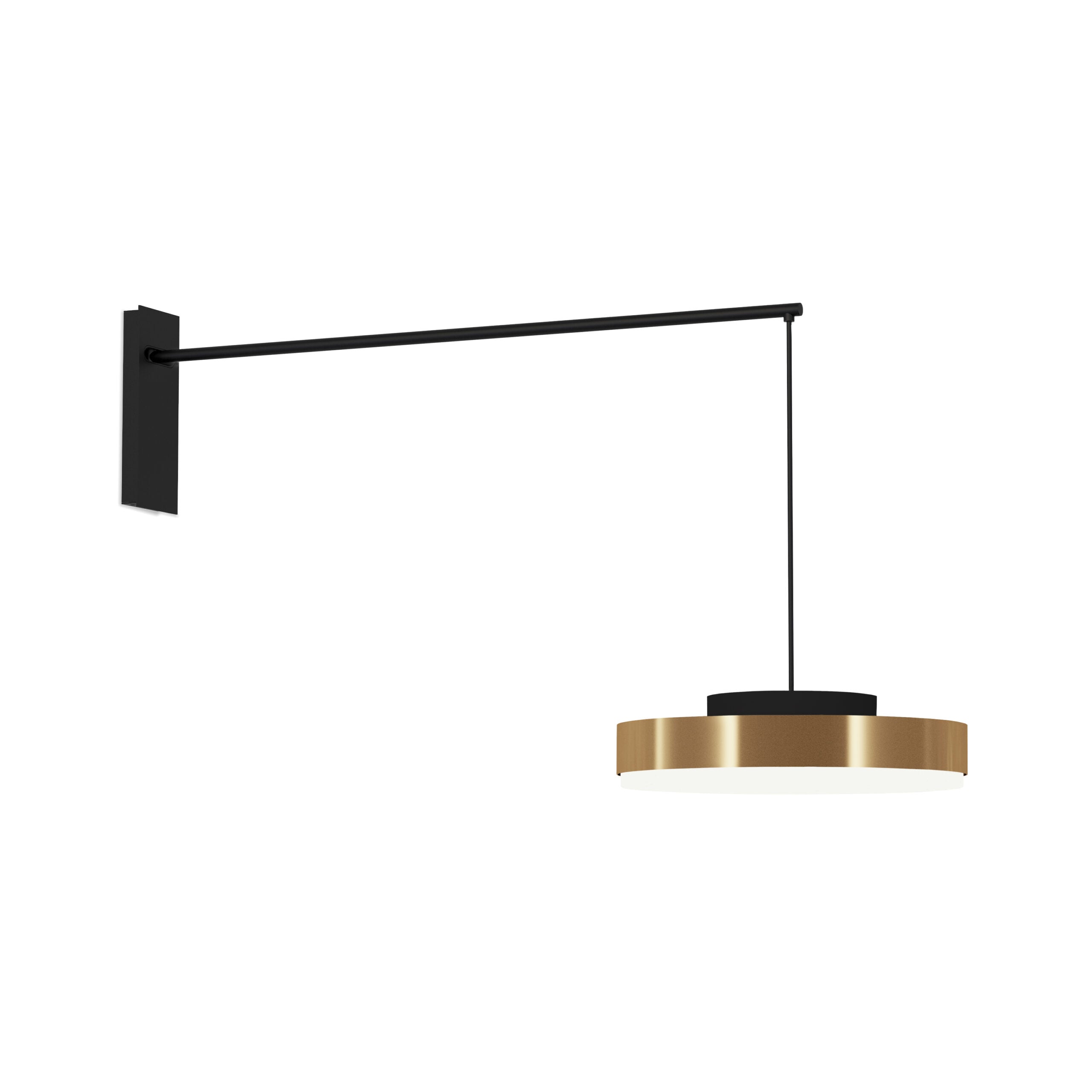 Contardi Lighting Discus Wall Lamp - Matt Black Silk Lacquered Satin Brass - Large