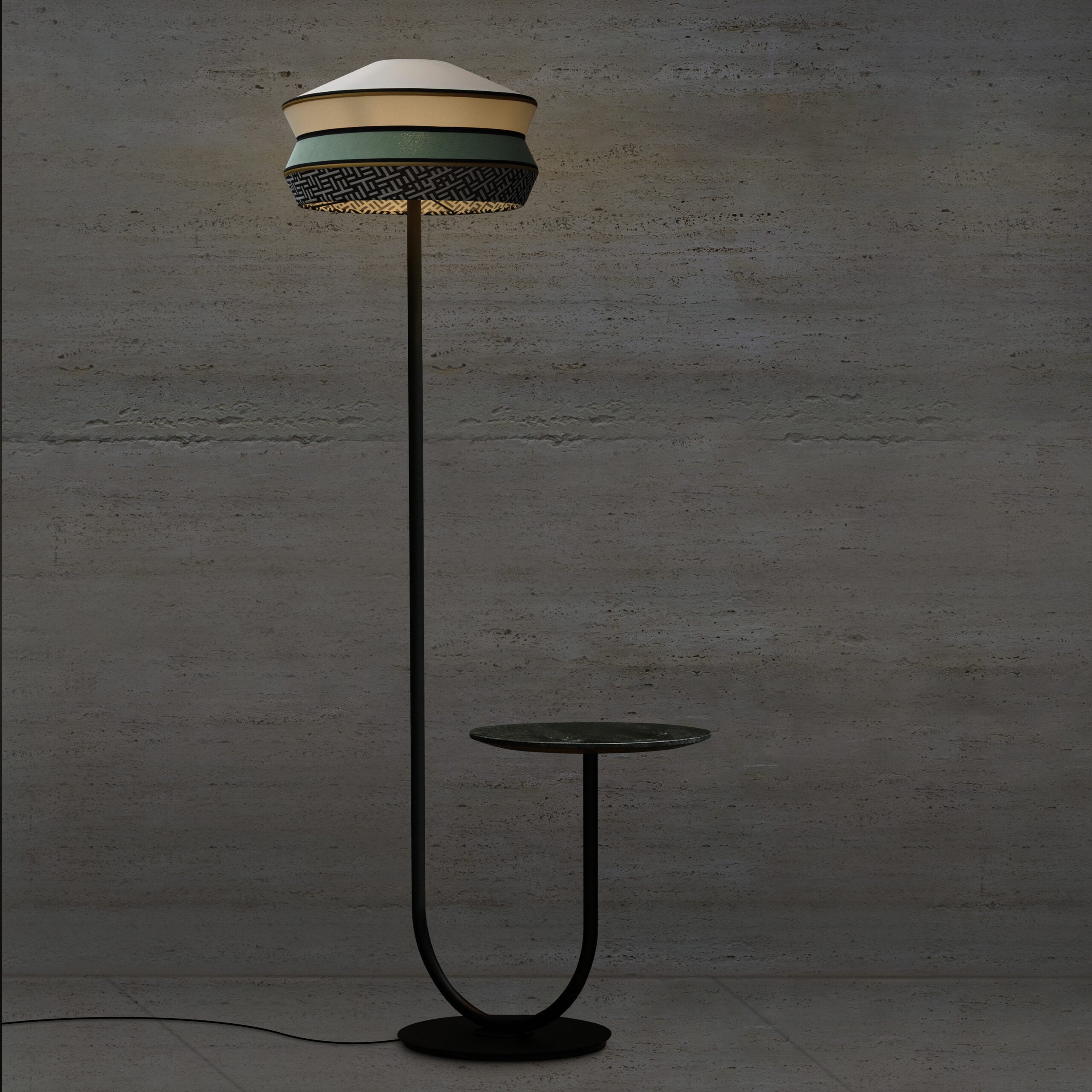 Contardi Calypso Floor Antigua - Dark Green Frame Green Guatemala Marble - Mint Antigua shade