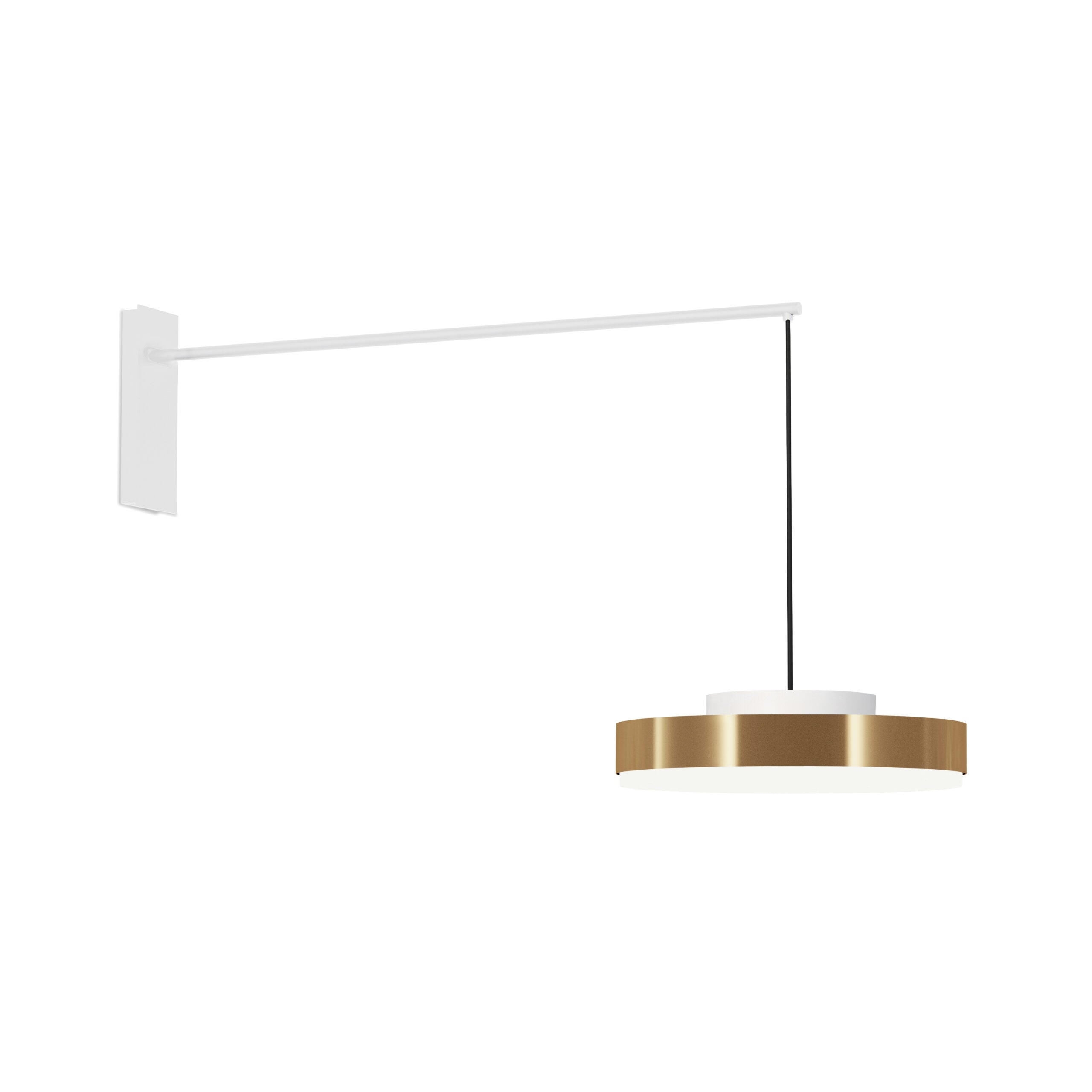 Contardi Lighting Discus Wall Lamp - Matt White Silk Lacquered Brushed Bronze-Nickel - Large