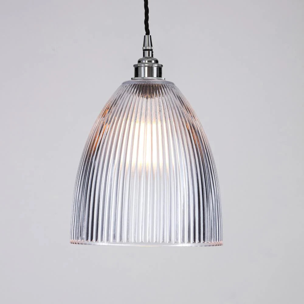 Old School Electric Elongated Prismatic Pendant Light - Medium - Polished Chrome
