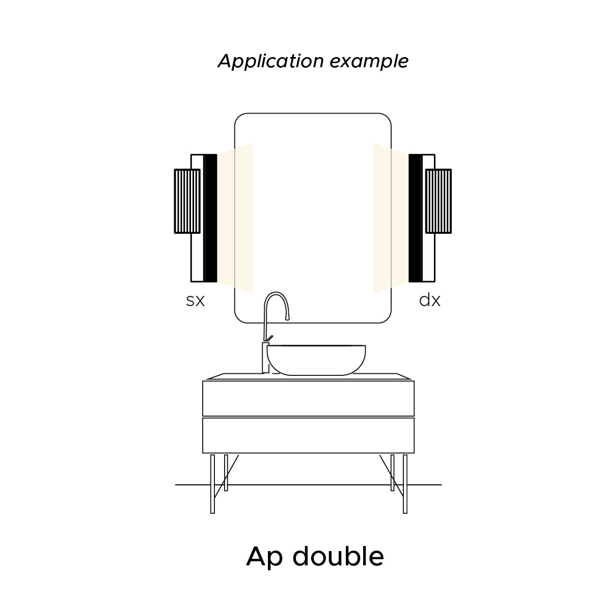 Contardi Lighting Stick Double Wall Lamp - Right - Brushed Bronze-Nickel - Ribbed Plexiglass