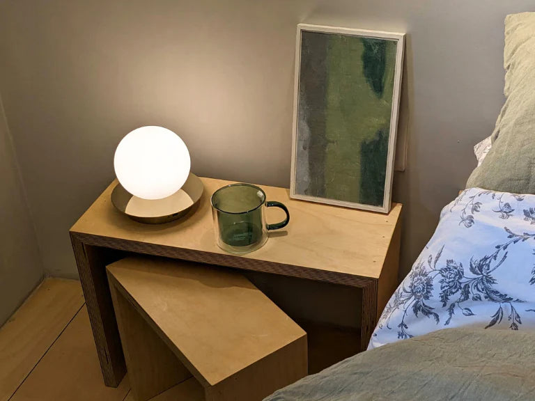 Houseof Brass Opal Disk Rechargeable Table Lamp