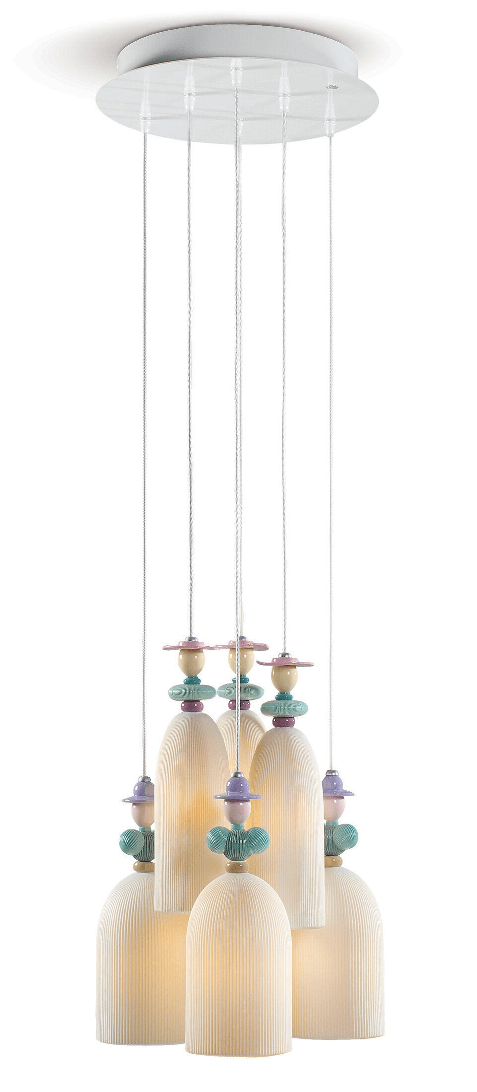 Lladró - Mademoiselle 6 Lights Gathering in The Lawn Pendant Light featuring elegant porcelain design.