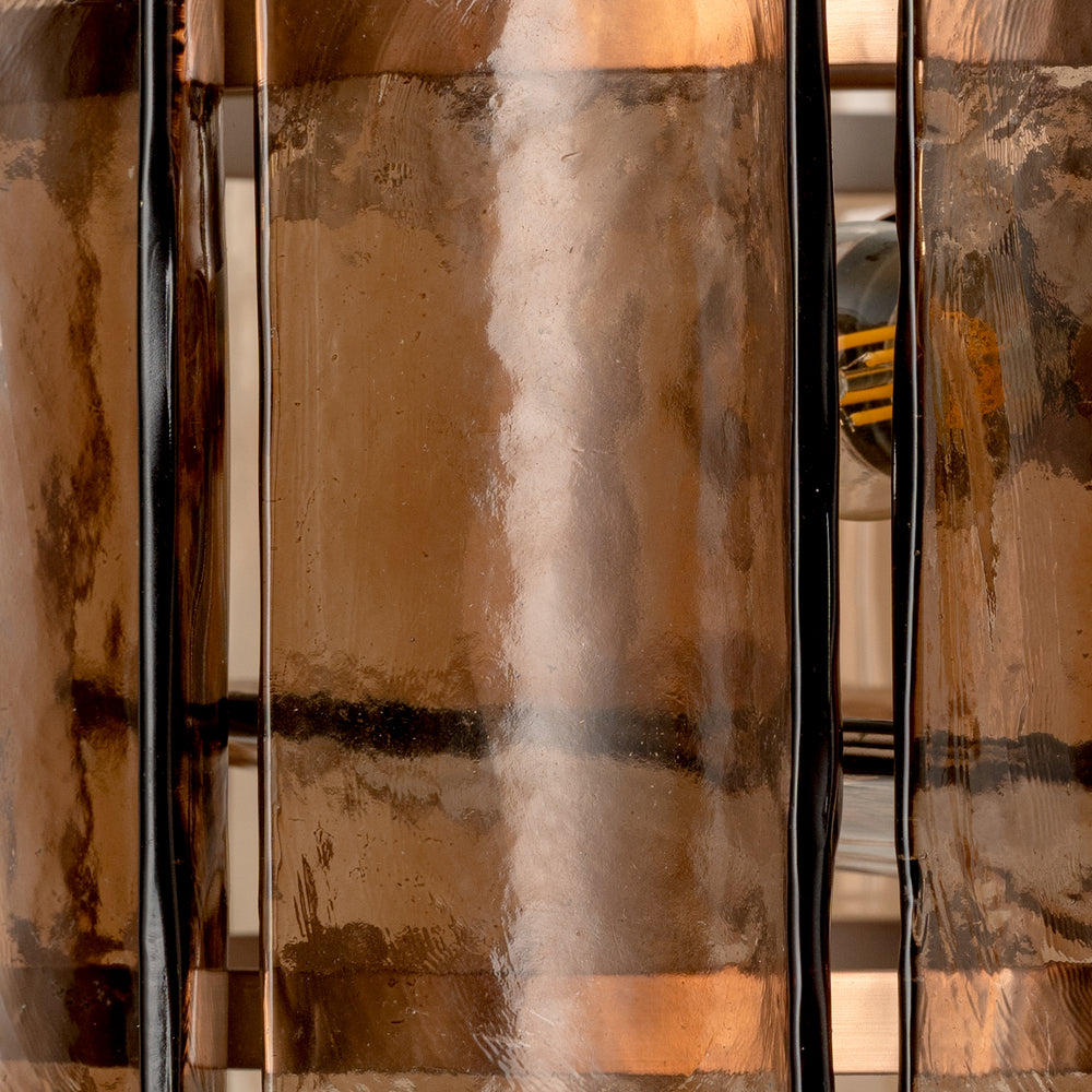 Industville - Amberley Round Chandelier Light - 22 Inch - Mocha Glass & Bronze