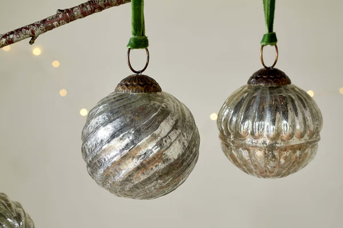 Nkuku - Adoya Baubles - Aged Nickel (Set of 4)