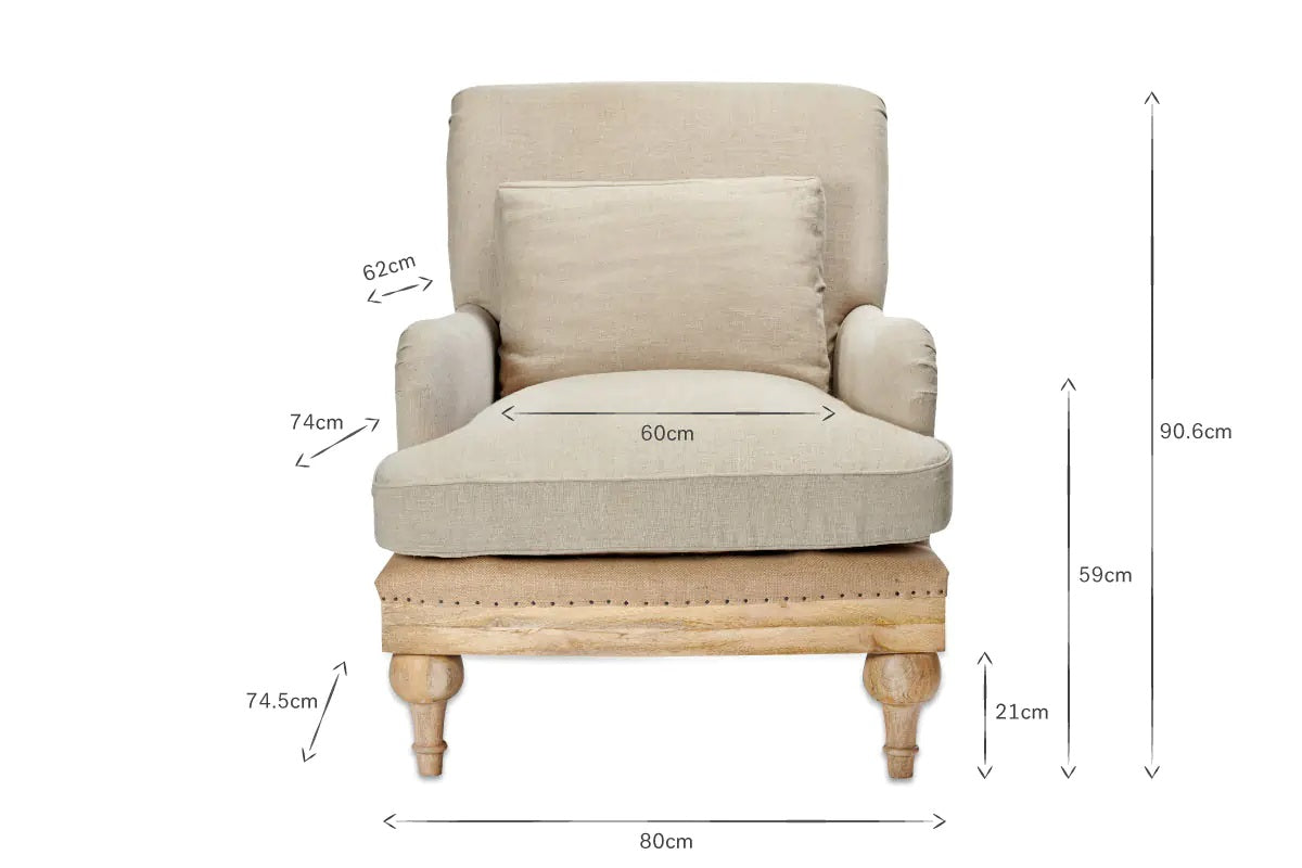 Nkuku Abe Deconstructed Linen Armchair