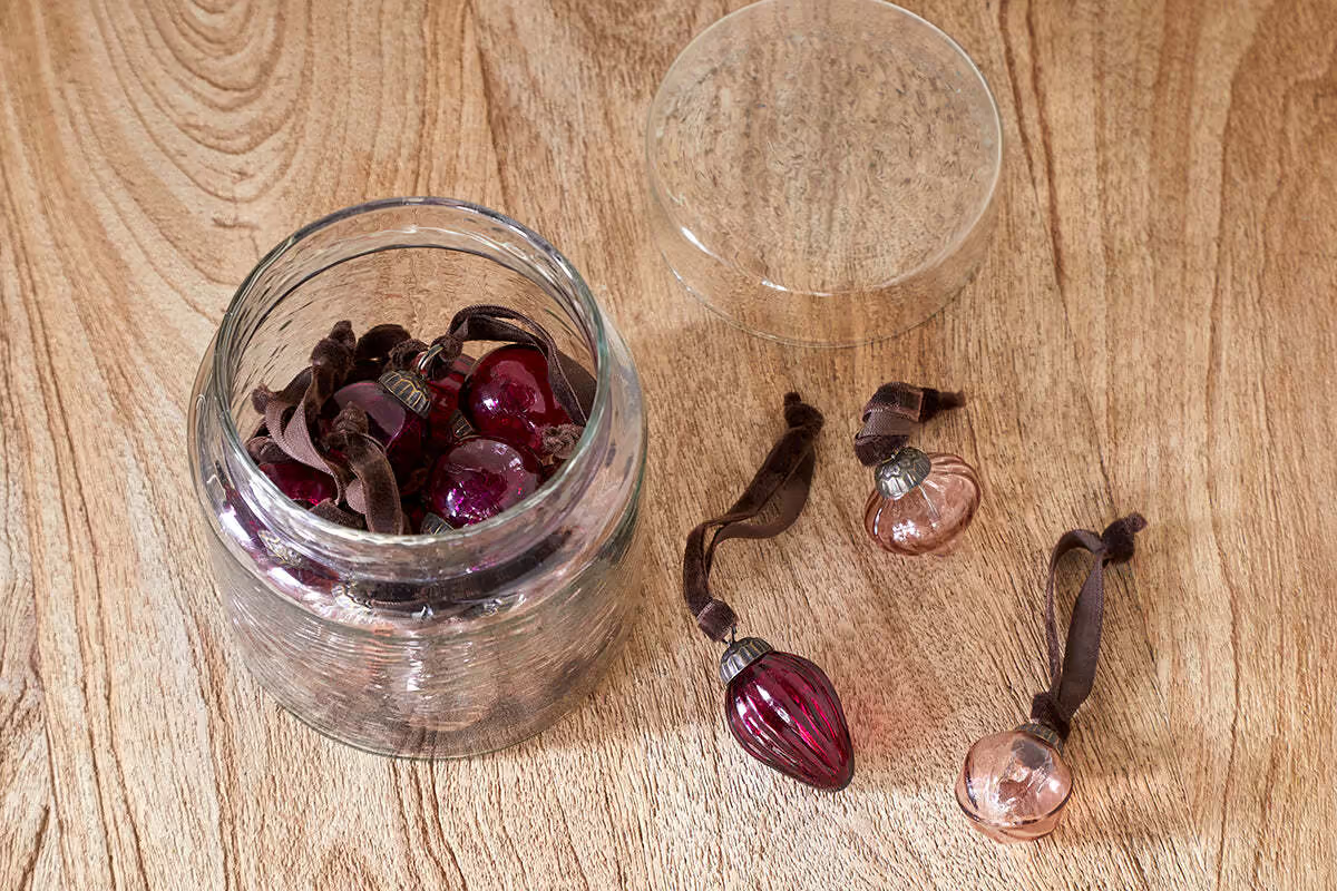 Nkuku - Adisa Bauble Jar - Ruby & Copper (Set of 16)