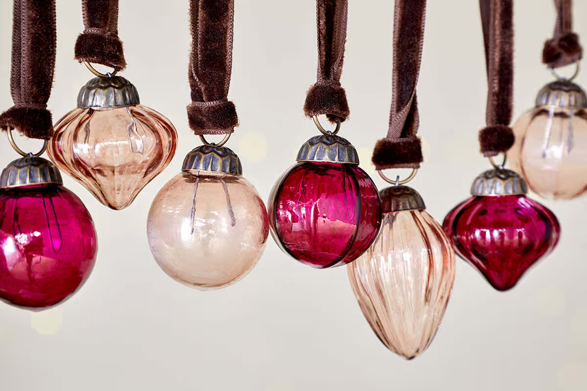 Nkuku - Adisa Bauble Jar - Ruby & Copper (Set of 16)