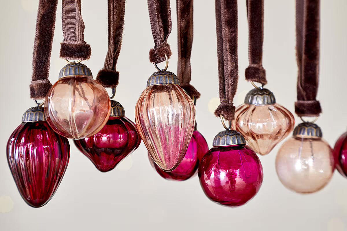 Nkuku - Adisa Bauble Jar - Ruby & Copper (Set of 16)
